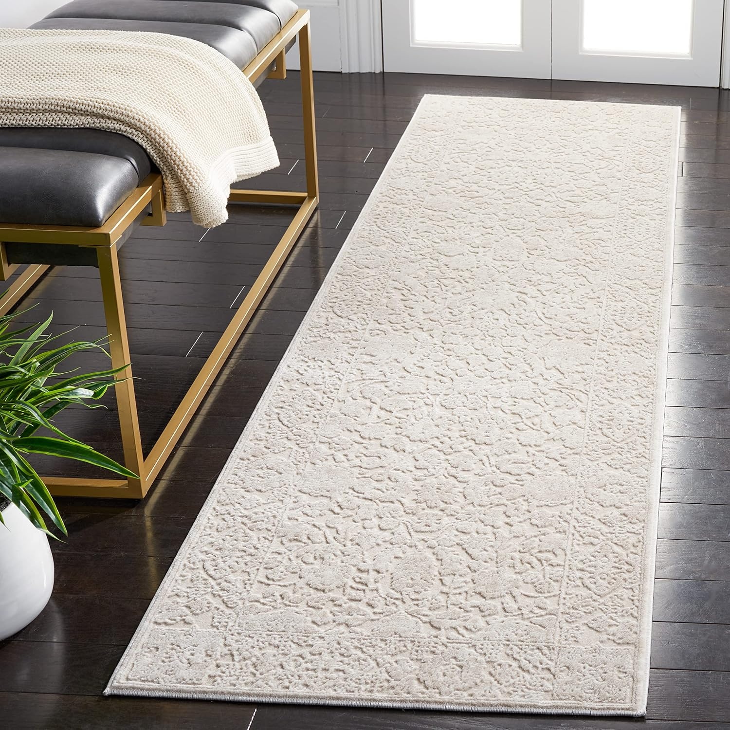 image:imageSAFAVIEH Area Rug 8x10 Reflection Collection Large Cream amp Ivory NonShedding amp Easy Cleaning Ideal for Living Room Bedroom Dining Space RFT667DCremeIvory