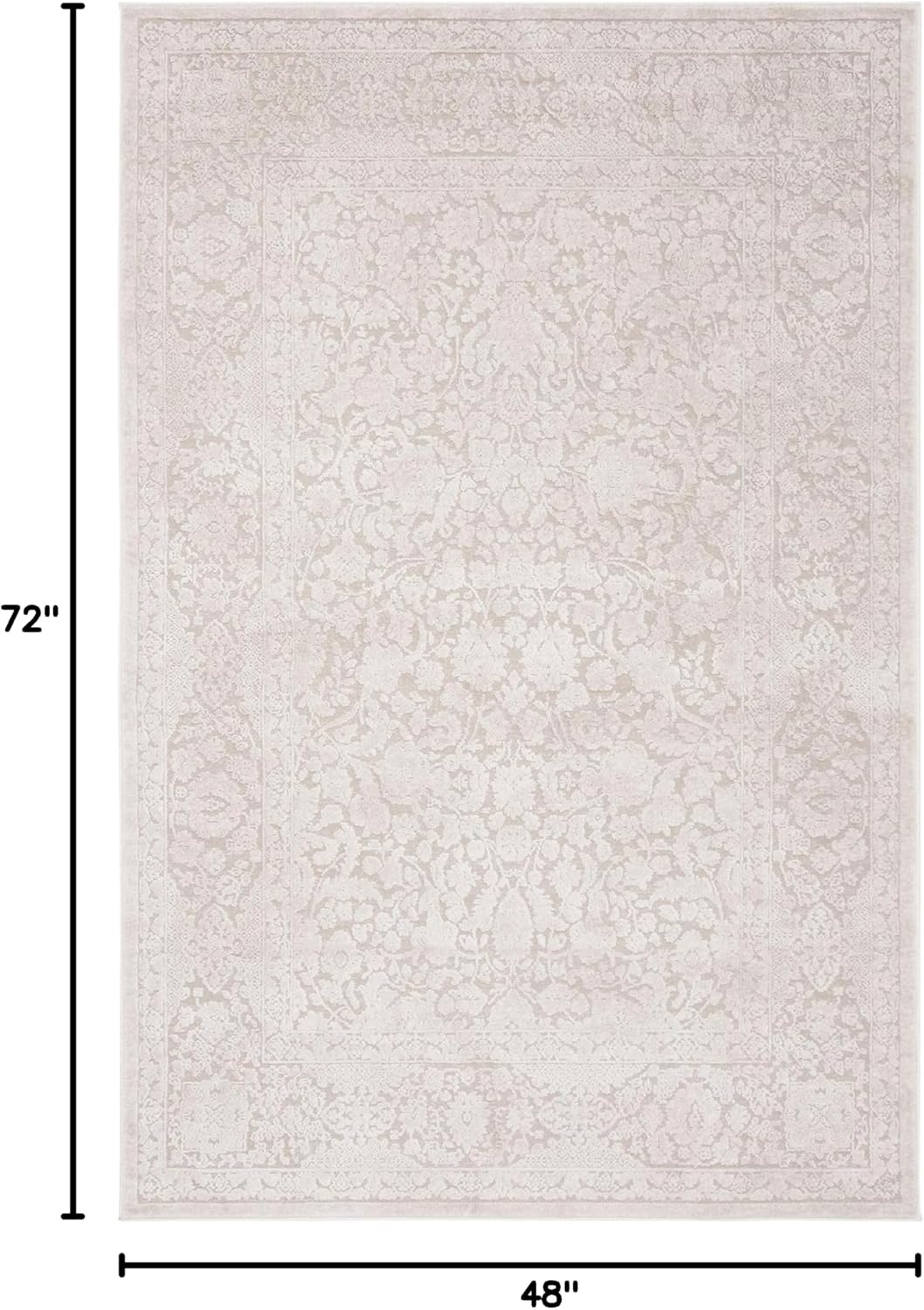 image:imageSAFAVIEH Area Rug 8x10 Reflection Collection Large Cream amp Ivory NonShedding amp Easy Cleaning Ideal for Living Room Bedroom Dining Space RFT667DCremeIvory