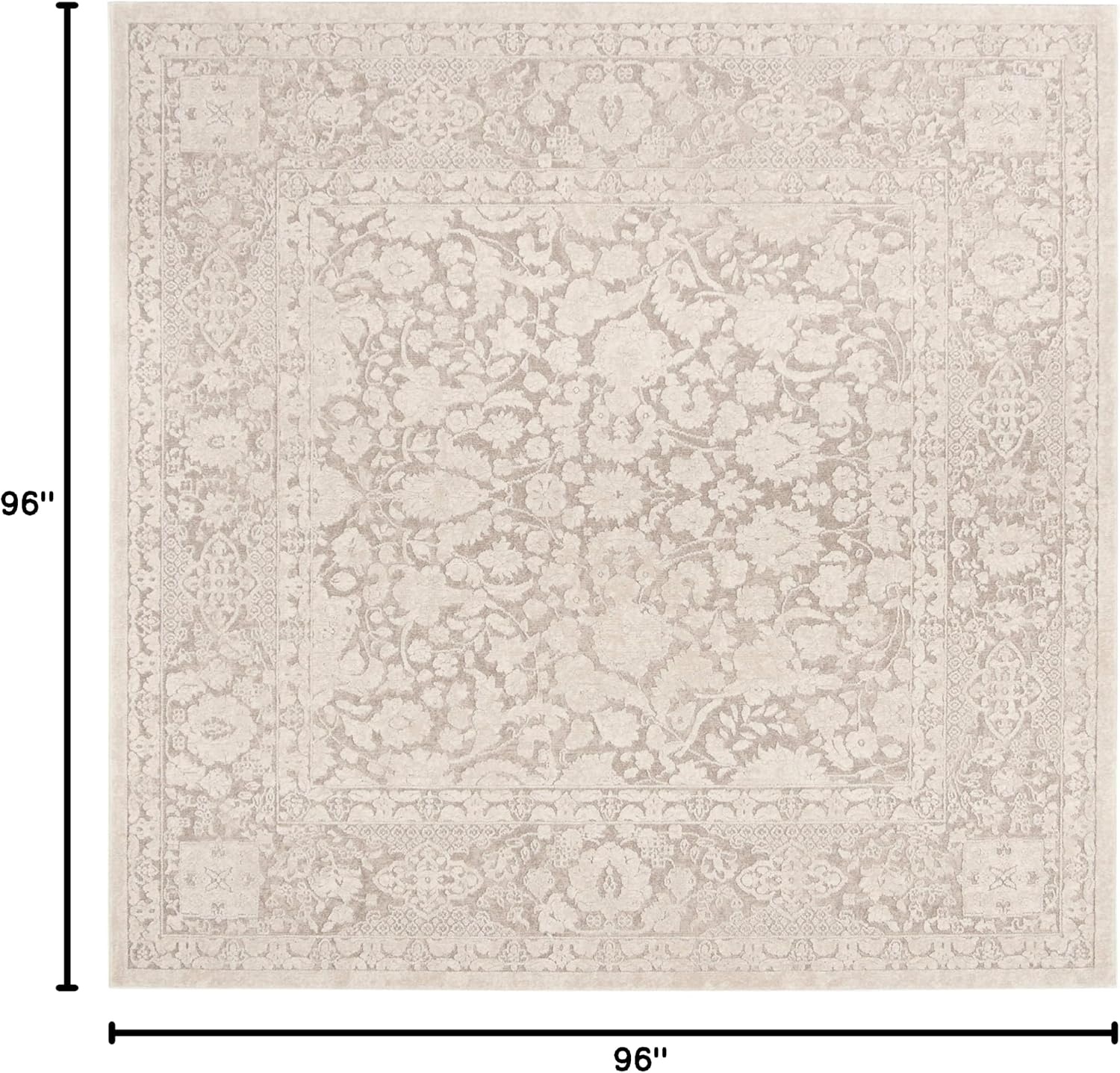 image:imageSAFAVIEH Area Rug 8x10 Reflection Collection Large Cream amp Ivory NonShedding amp Easy Cleaning Ideal for Living Room Bedroom Dining Space RFT667DBeigeCream