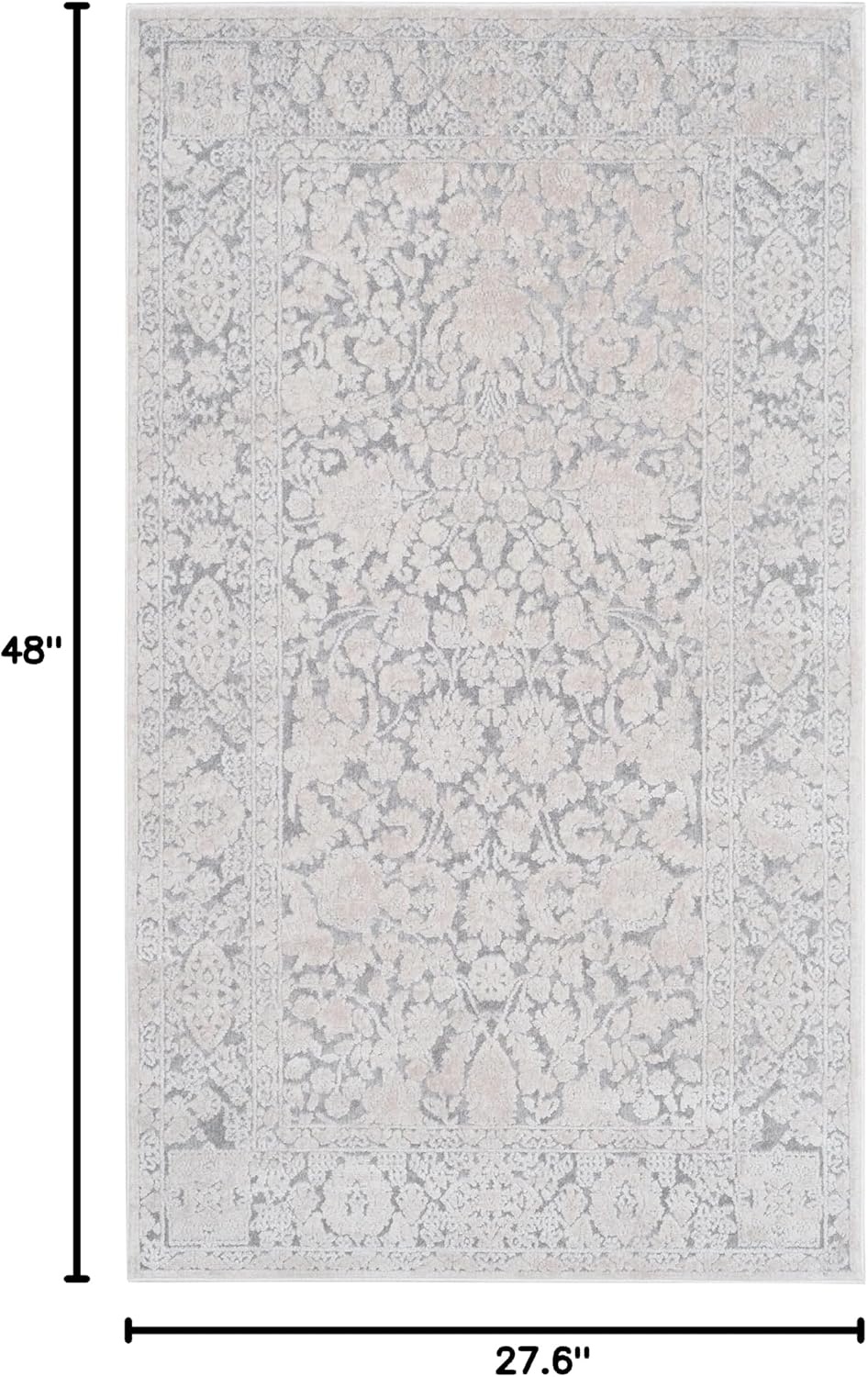 image:imageSAFAVIEH Area Rug 8x10 Reflection Collection Large Cream amp Ivory NonShedding amp Easy Cleaning Ideal for Living Room Bedroom Dining Space RFT667DLight GreyCream