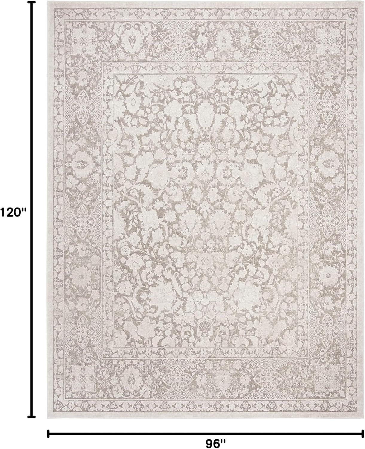 image:imageSAFAVIEH Area Rug 8x10 Reflection Collection Large Cream amp Ivory NonShedding amp Easy Cleaning Ideal for Living Room Bedroom Dining Space RFT667DBeigeCream