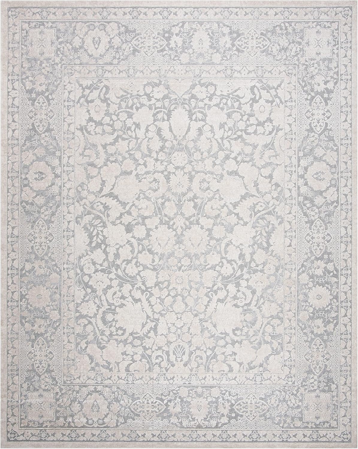 image:imageSAFAVIEH Area Rug 8x10 Reflection Collection Large Cream amp Ivory NonShedding amp Easy Cleaning Ideal for Living Room Bedroom Dining Space RFT667DLight GreyCream