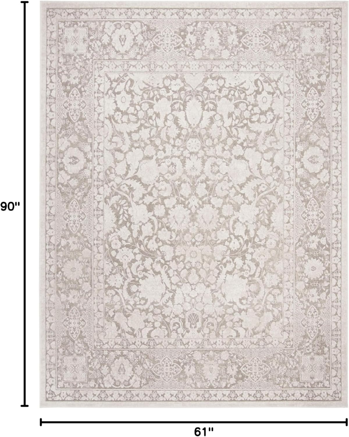 image:imageSAFAVIEH Area Rug 8x10 Reflection Collection Large Cream amp Ivory NonShedding amp Easy Cleaning Ideal for Living Room Bedroom Dining Space RFT667DBeigeCream