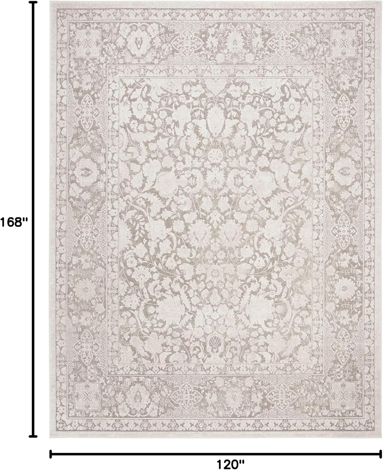 image:imageSAFAVIEH Area Rug 8x10 Reflection Collection Large Cream amp Ivory NonShedding amp Easy Cleaning Ideal for Living Room Bedroom Dining Space RFT667DBeigeCream