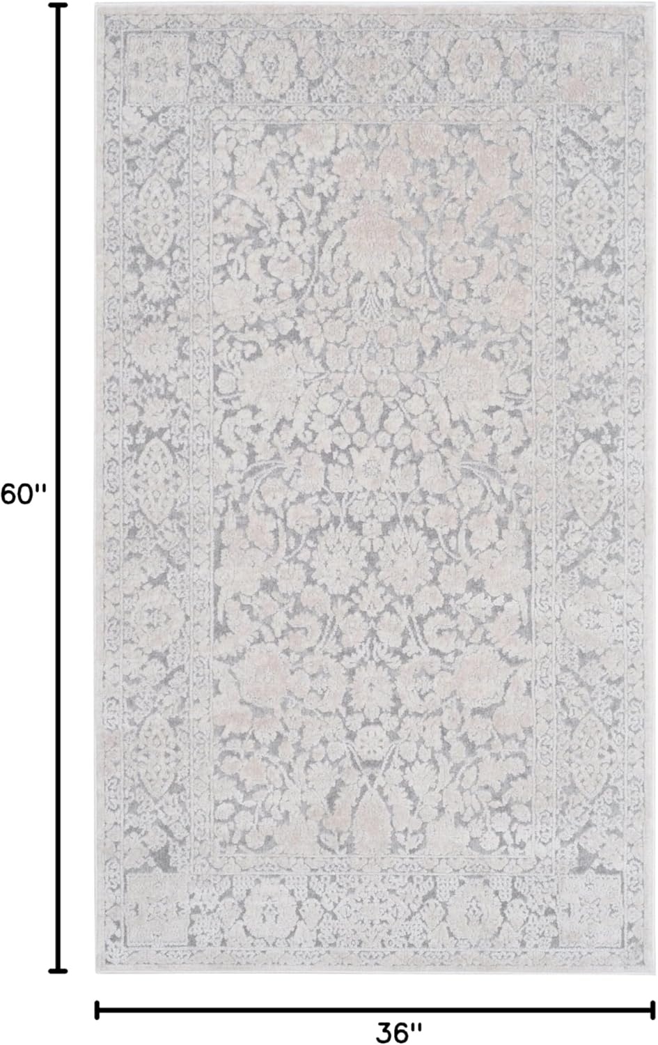 image:imageSAFAVIEH Area Rug 8x10 Reflection Collection Large Cream amp Ivory NonShedding amp Easy Cleaning Ideal for Living Room Bedroom Dining Space RFT667DLight GreyCream