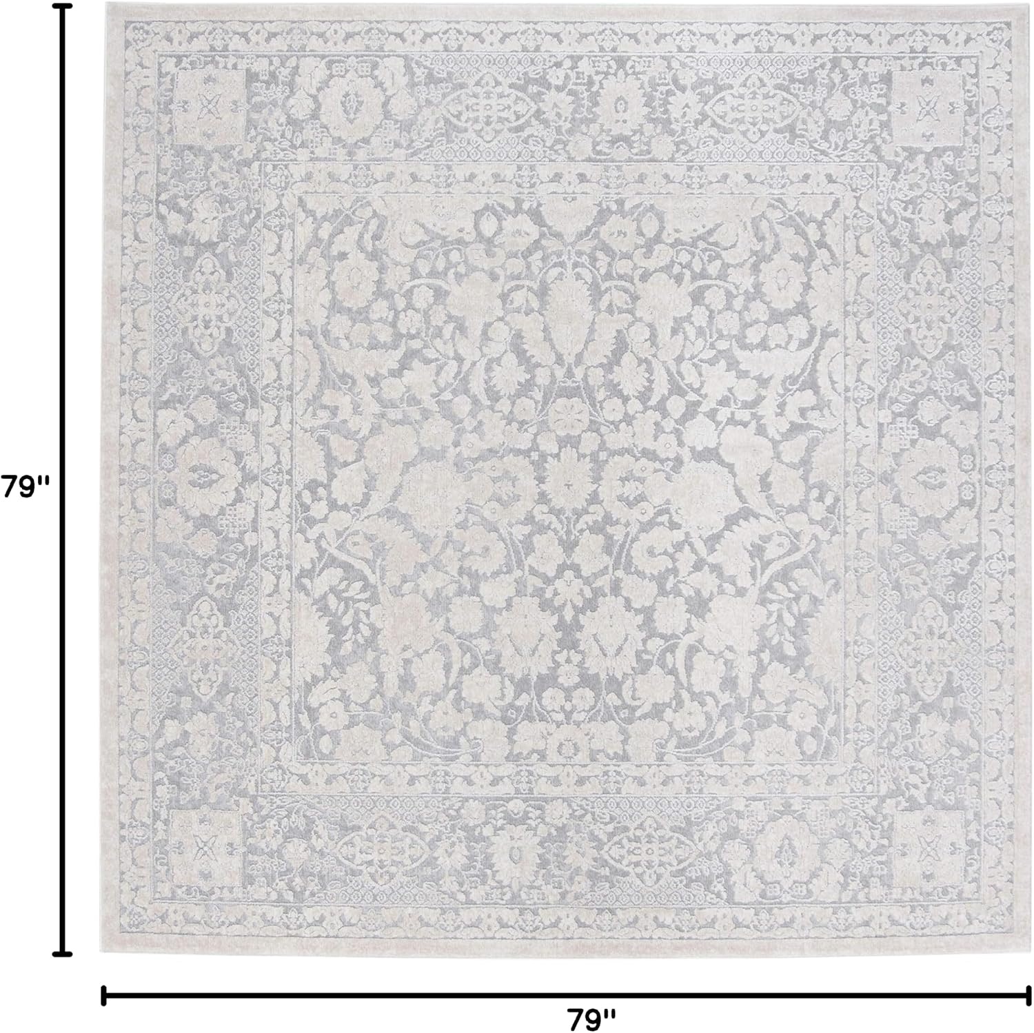 image:imageSAFAVIEH Area Rug 8x10 Reflection Collection Large Cream amp Ivory NonShedding amp Easy Cleaning Ideal for Living Room Bedroom Dining Space RFT667DLight GreyCream