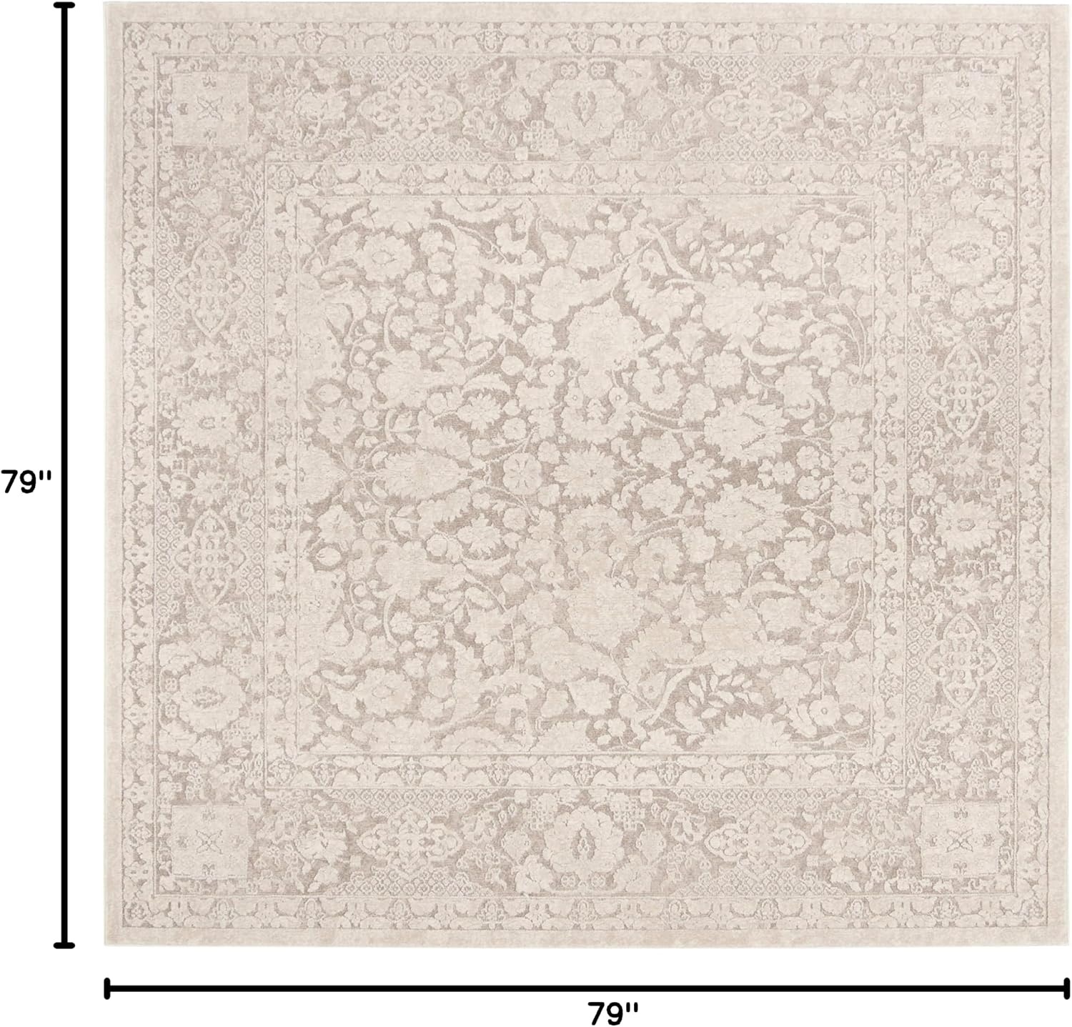 image:imageSAFAVIEH Area Rug 8x10 Reflection Collection Large Cream amp Ivory NonShedding amp Easy Cleaning Ideal for Living Room Bedroom Dining Space RFT667DBeigeCream