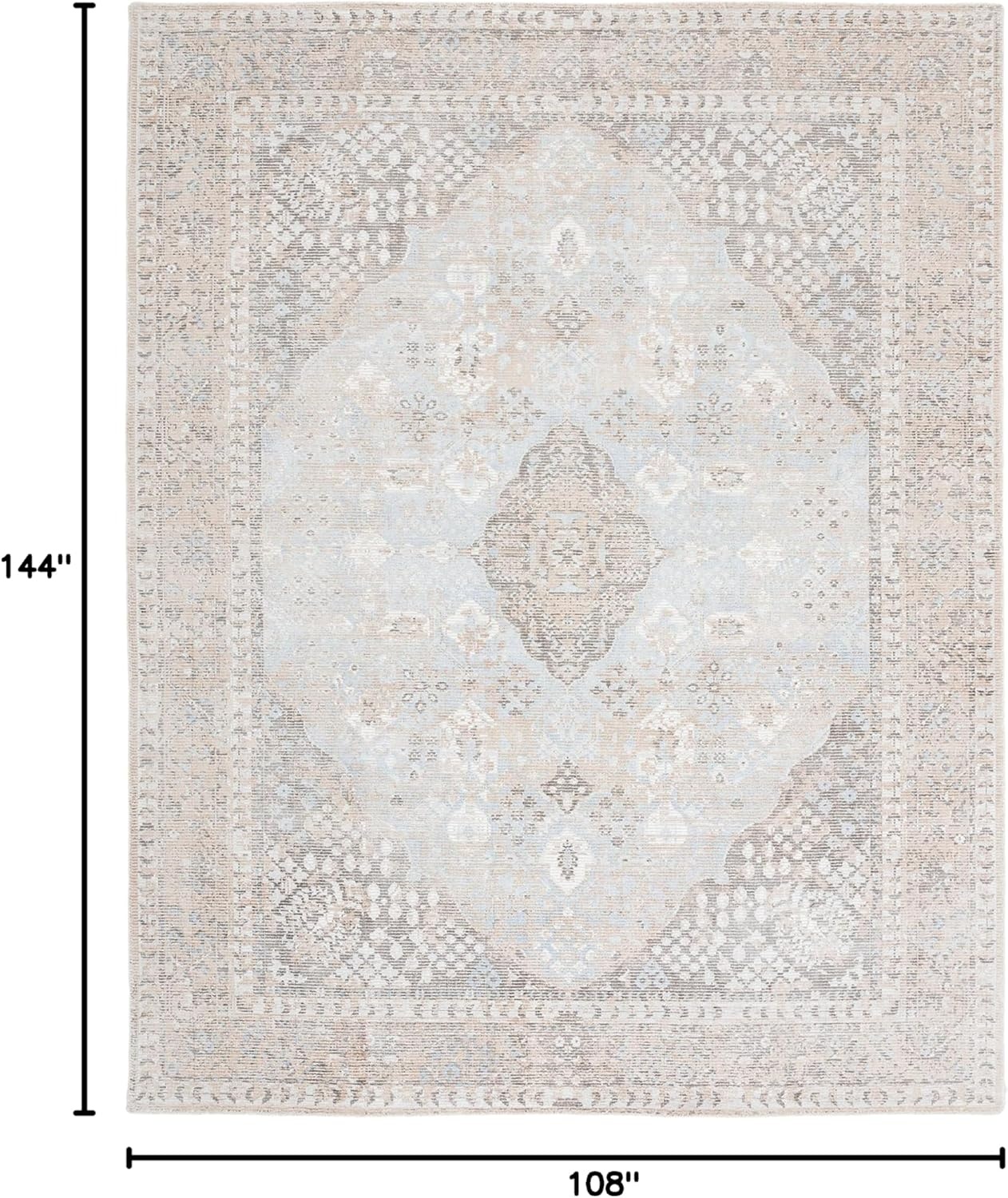 image:imageSAFAVIEH Area Rug 8x10 Restoration Vintage Collection Large Beige amp Sand Handmade Wool amp Viscose Ideal for Living Room Bedroom Office Dining Space RVT703BBeigeSand
