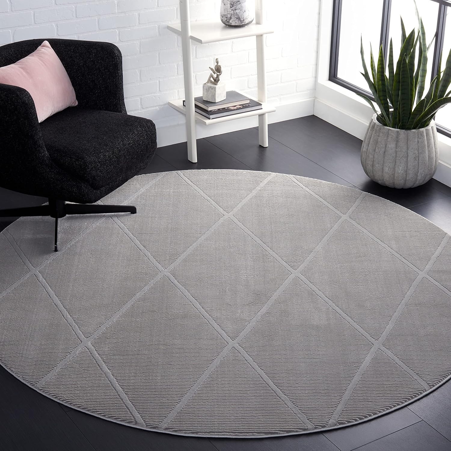 image:imageSAFAVIEH Area Rug 8x10 Revive Collection Large Green Trellis Pattern NonShedding amp Easy Cleaning Ideal for Living Room Bedroom Office Dining Space REV104YGrey