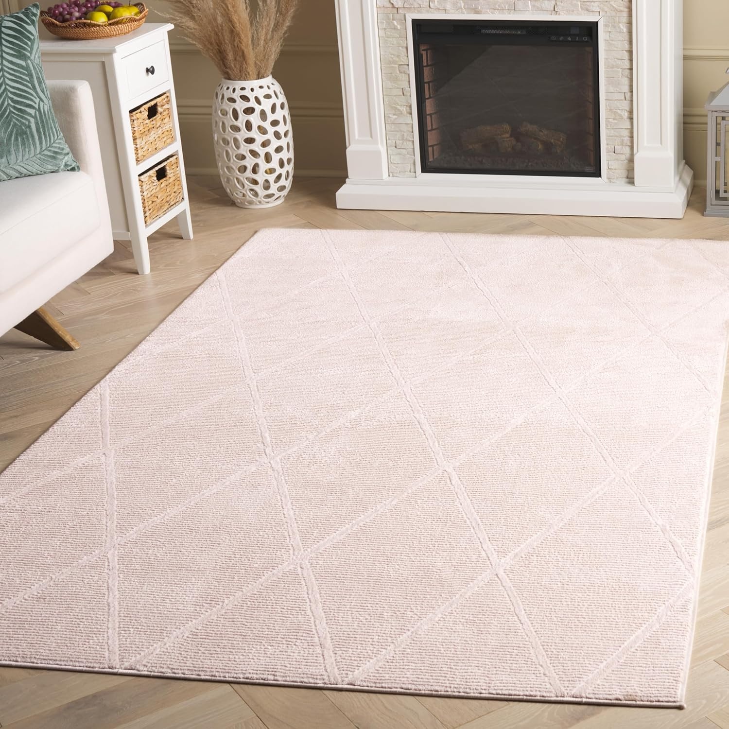 image:imageSAFAVIEH Area Rug 8x10 Revive Collection Large Green Trellis Pattern NonShedding amp Easy Cleaning Ideal for Living Room Bedroom Office Dining Space REV104YPink