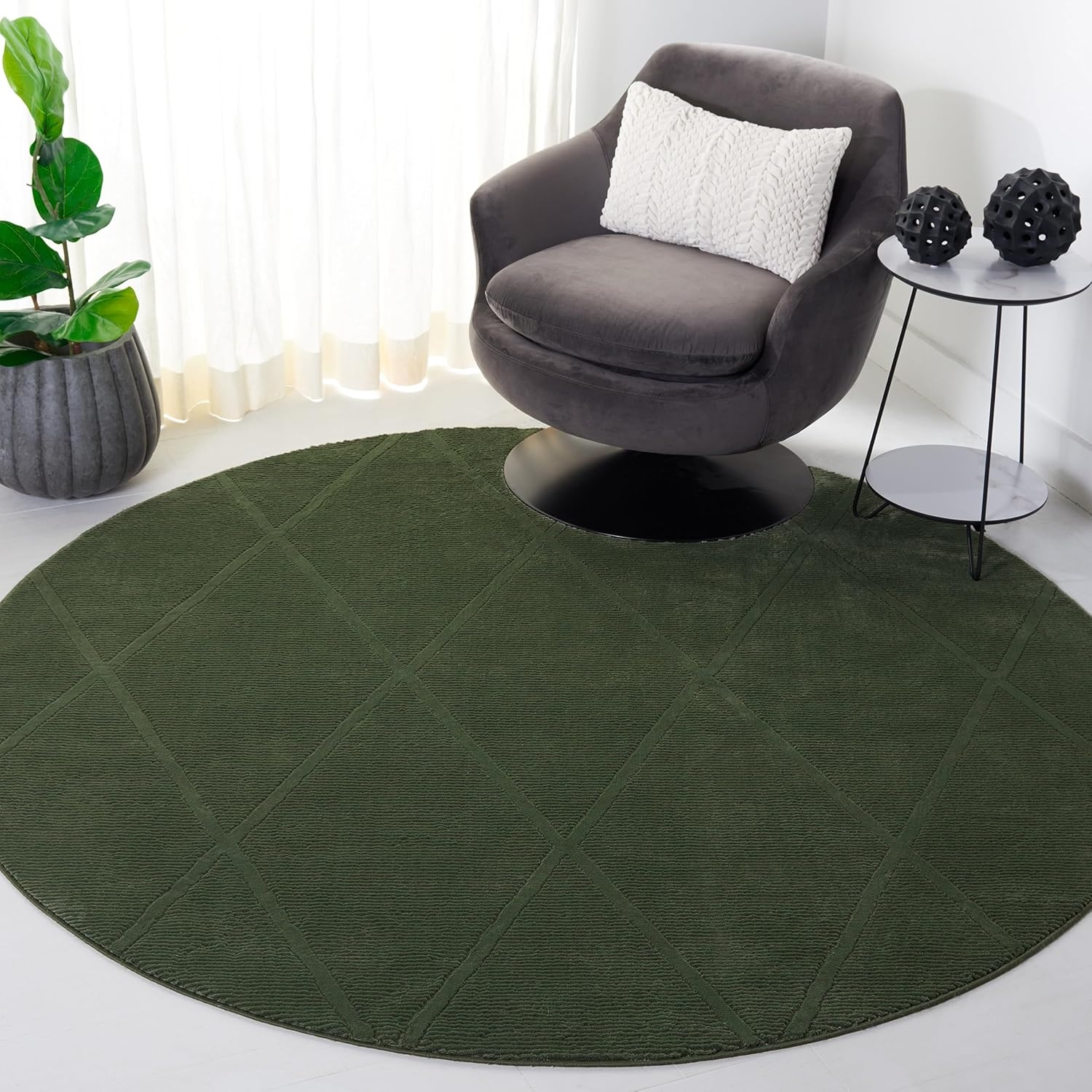 image:imageSAFAVIEH Area Rug 8x10 Revive Collection Large Green Trellis Pattern NonShedding amp Easy Cleaning Ideal for Living Room Bedroom Office Dining Space REV104YGreen