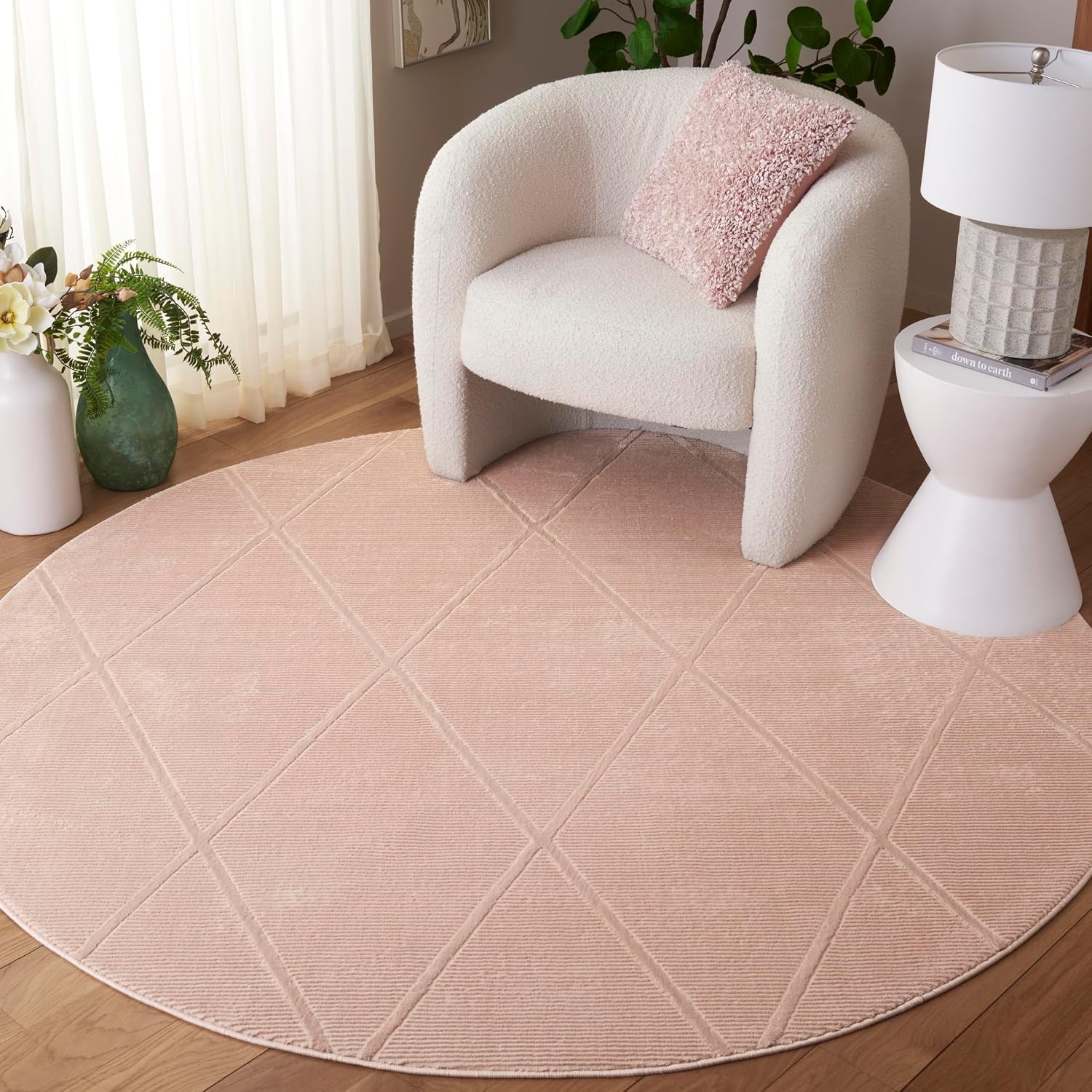 image:imageSAFAVIEH Area Rug 8x10 Revive Collection Large Green Trellis Pattern NonShedding amp Easy Cleaning Ideal for Living Room Bedroom Office Dining Space REV104YPink
