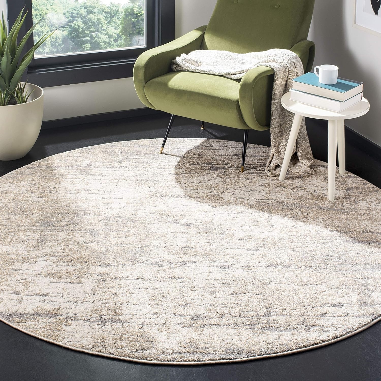 image:imageSAFAVIEH Area Rug 8x10 Spirit Collection Large Taupe amp Ivory Modern Abstract Design NonShedding amp Easy Cleaning Ideal for Living Room Bedroom Office Dining Space SPR126ETaupeIvory