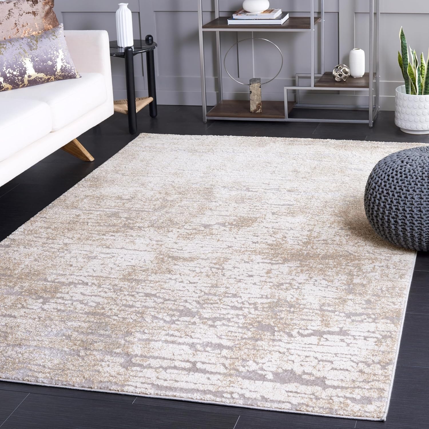 image:imageSAFAVIEH Area Rug 8x10 Spirit Collection Large Taupe amp Ivory Modern Abstract Design NonShedding amp Easy Cleaning Ideal for Living Room Bedroom Office Dining Space SPR126ETaupeIvory