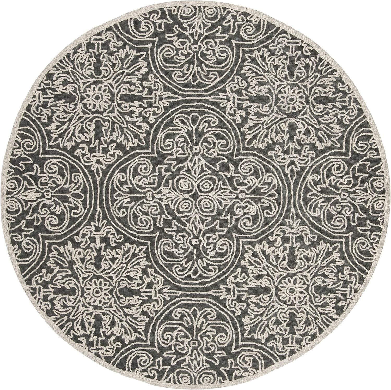 image:imageSAFAVIEH Area Rug 8x10 Trace Collection Large Ivory Handmade Wool Ideal for Living Room Bedroom Office Dining Space TRC101CDark GreyLight Grey