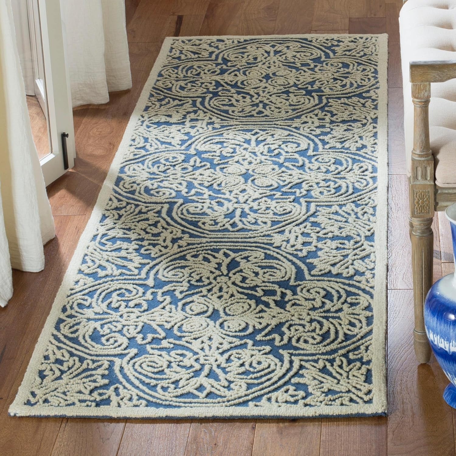 image:imageSAFAVIEH Area Rug 8x10 Trace Collection Large Ivory Handmade Wool Ideal for Living Room Bedroom Office Dining Space TRC101CDark GreyLight Grey