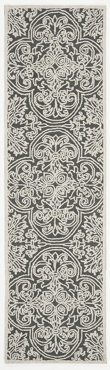 image:imageSAFAVIEH Area Rug 8x10 Trace Collection Large Ivory Handmade Wool Ideal for Living Room Bedroom Office Dining Space TRC101CDark GreyLight Grey