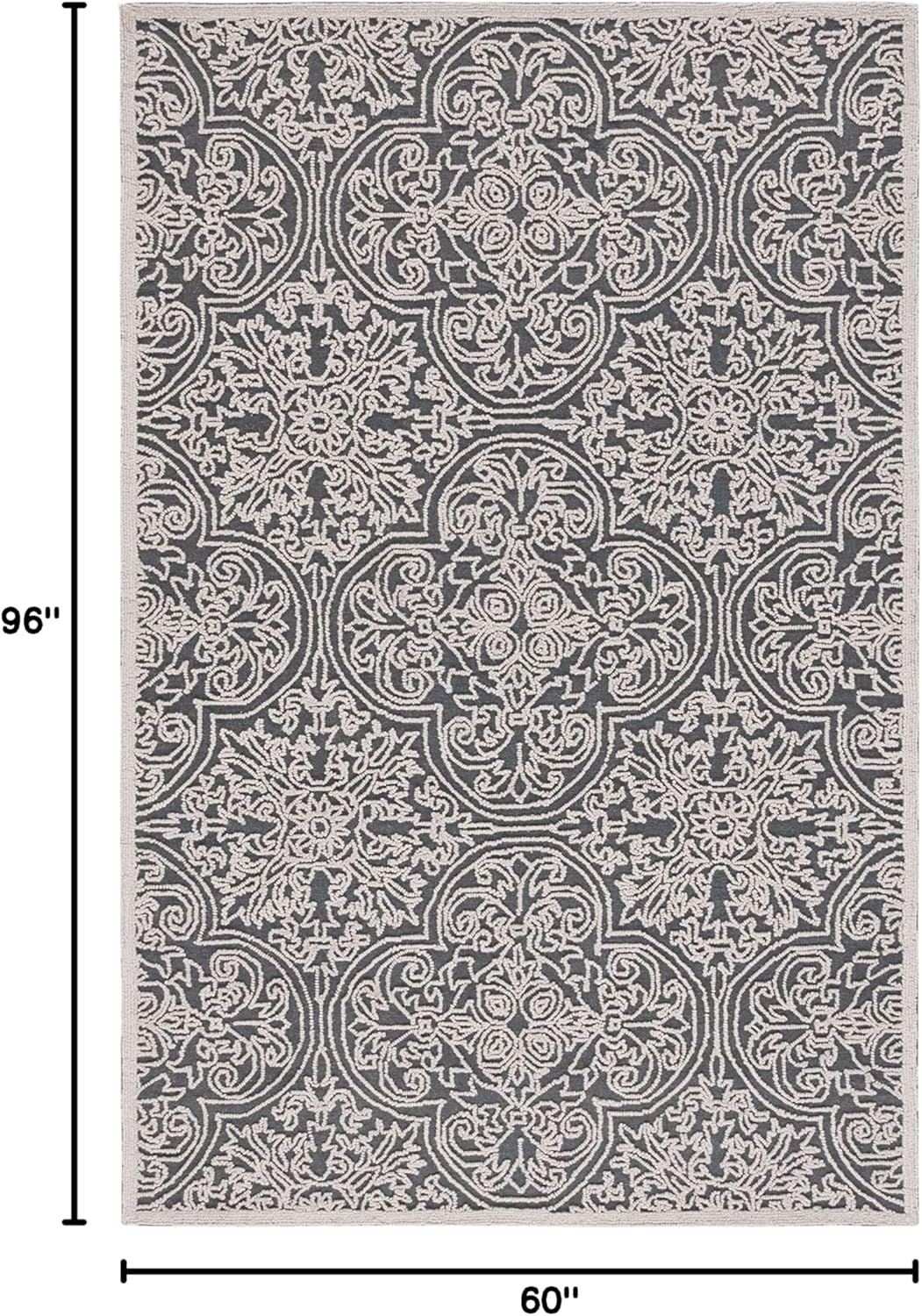 image:imageSAFAVIEH Area Rug 8x10 Trace Collection Large Ivory Handmade Wool Ideal for Living Room Bedroom Office Dining Space TRC101CDark GreyLight Grey