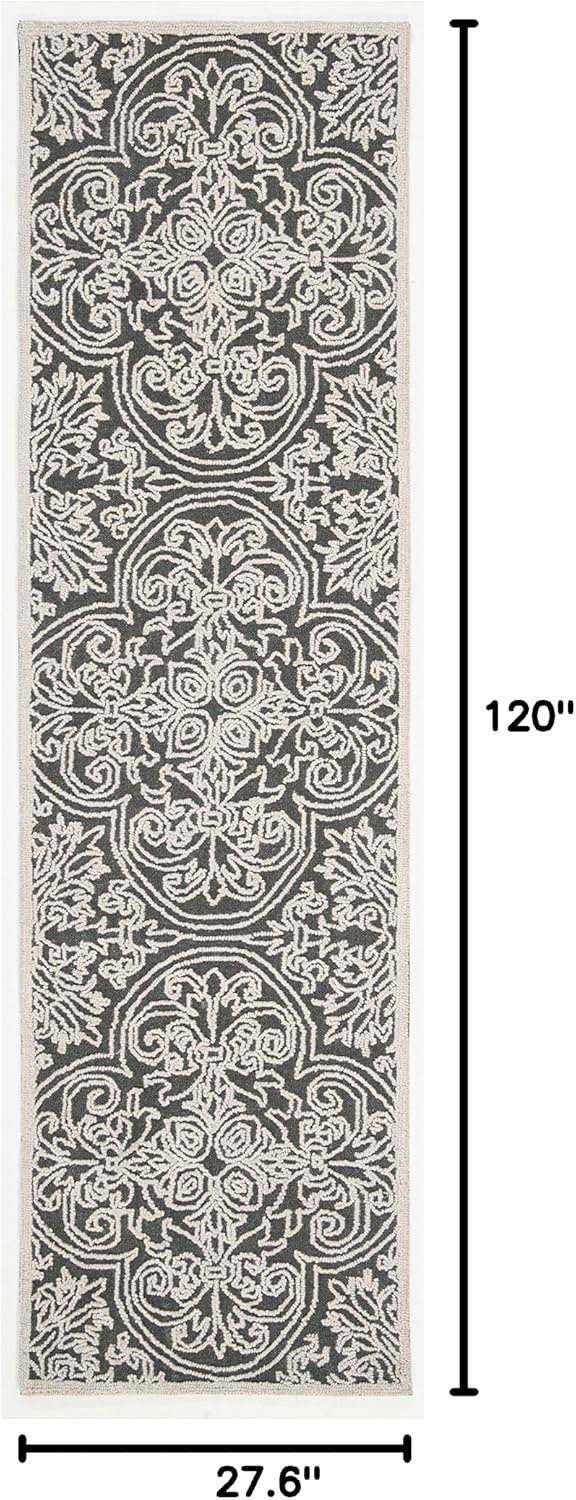 image:imageSAFAVIEH Area Rug 8x10 Trace Collection Large Ivory Handmade Wool Ideal for Living Room Bedroom Office Dining Space TRC101CDark GreyLight Grey