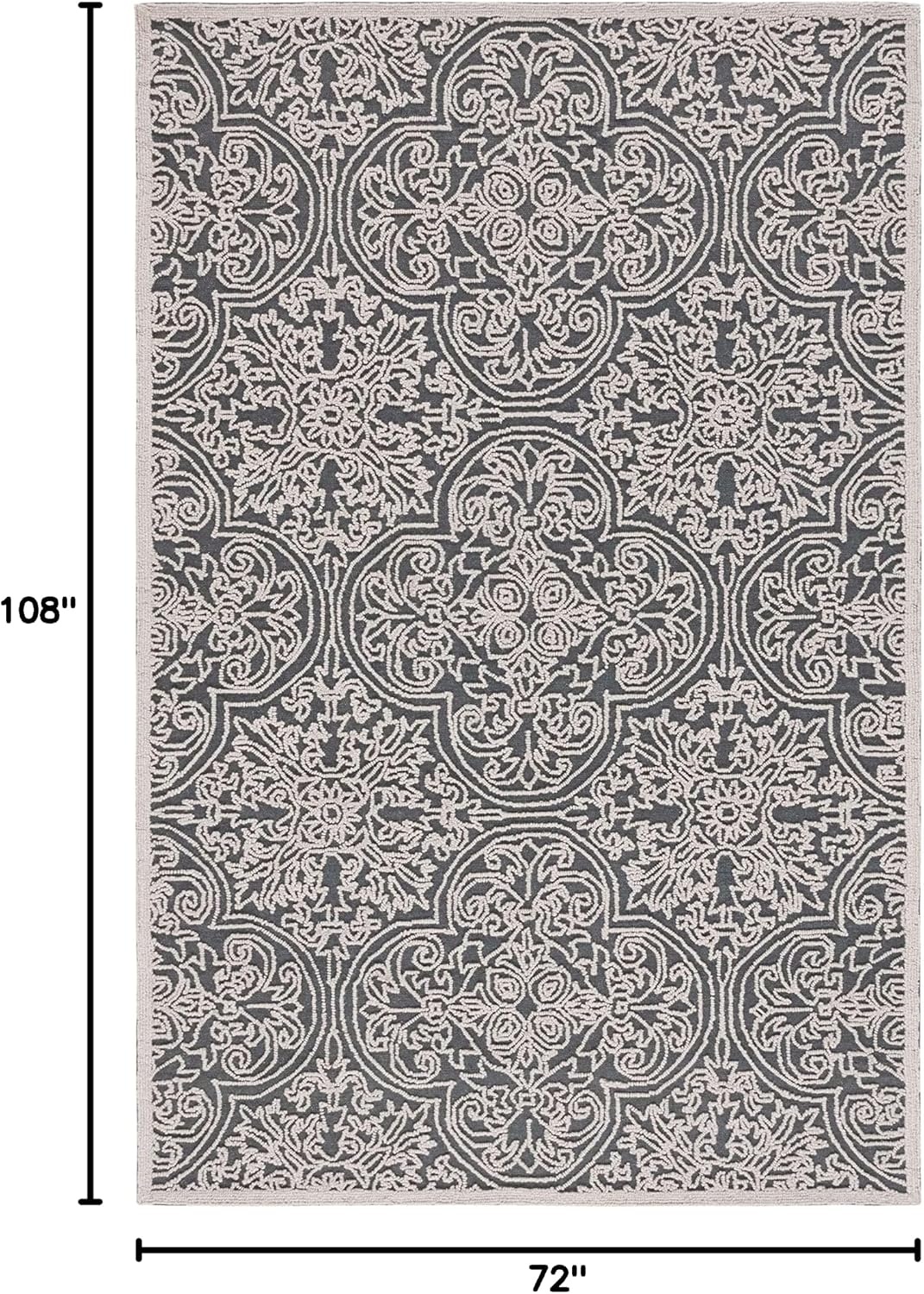image:imageSAFAVIEH Area Rug 8x10 Trace Collection Large Ivory Handmade Wool Ideal for Living Room Bedroom Office Dining Space TRC101CDark GreyLight Grey