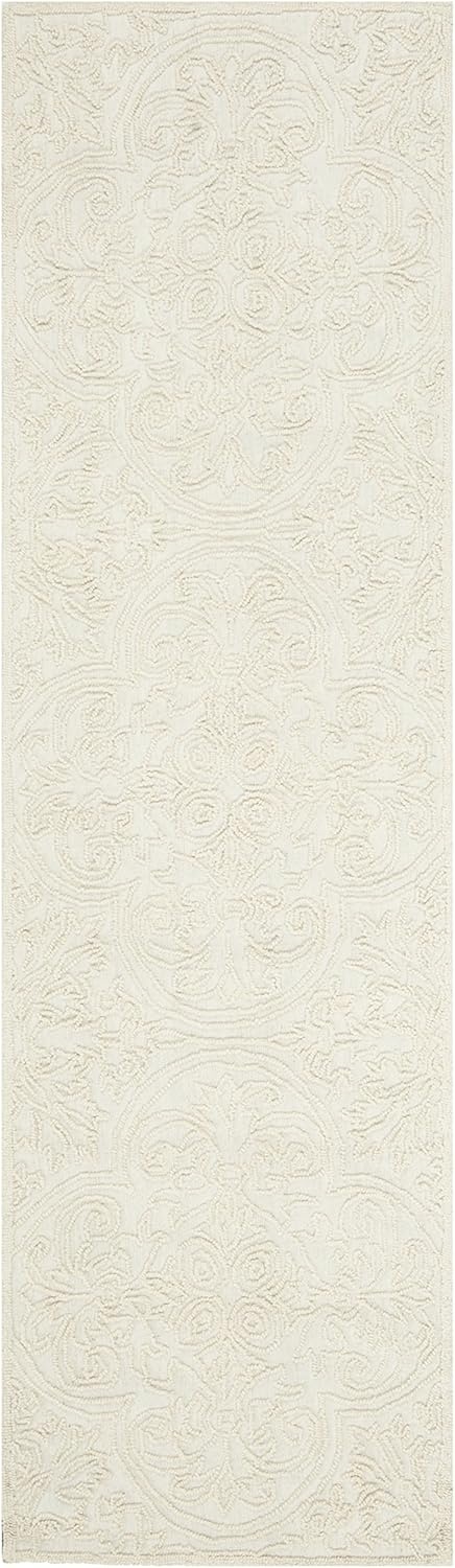 image:imageSAFAVIEH Area Rug 8x10 Trace Collection Large Ivory Handmade Wool Ideal for Living Room Bedroom Office Dining Space TRC101CIvory