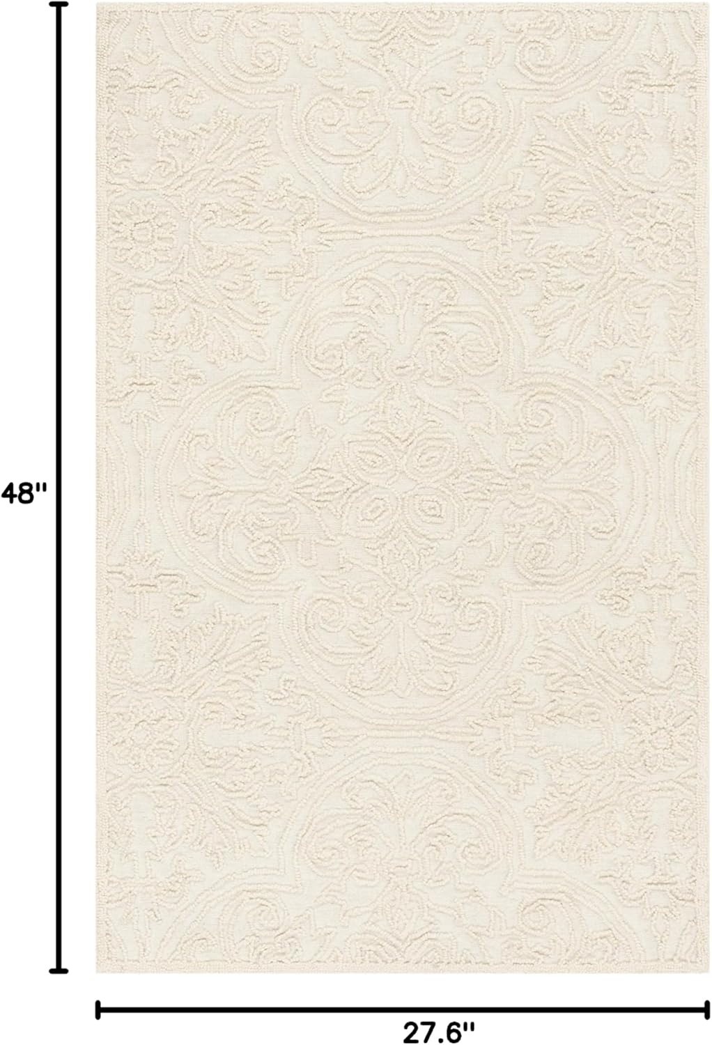 image:imageSAFAVIEH Area Rug 8x10 Trace Collection Large Ivory Handmade Wool Ideal for Living Room Bedroom Office Dining Space TRC101CIvory