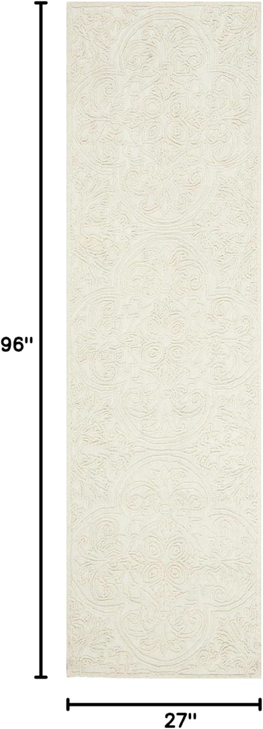 image:imageSAFAVIEH Area Rug 8x10 Trace Collection Large Ivory Handmade Wool Ideal for Living Room Bedroom Office Dining Space TRC101CIvory