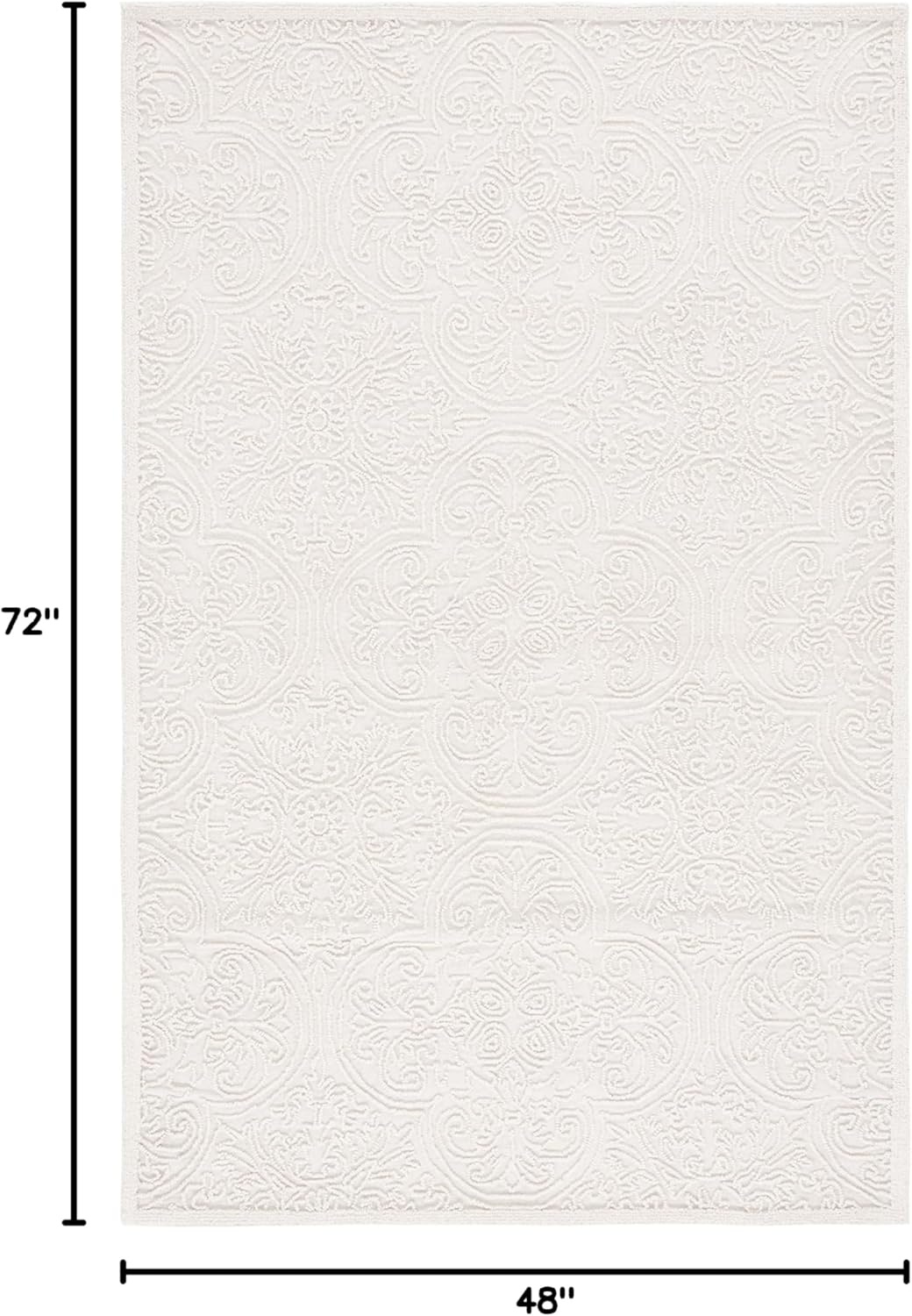 image:imageSAFAVIEH Area Rug 8x10 Trace Collection Large Ivory Handmade Wool Ideal for Living Room Bedroom Office Dining Space TRC101CIvory
