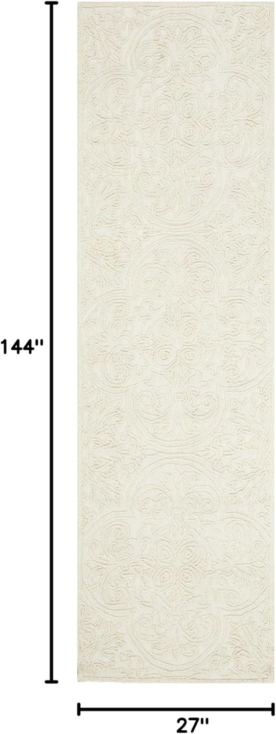 image:imageSAFAVIEH Area Rug 8x10 Trace Collection Large Ivory Handmade Wool Ideal for Living Room Bedroom Office Dining Space TRC101CIvory