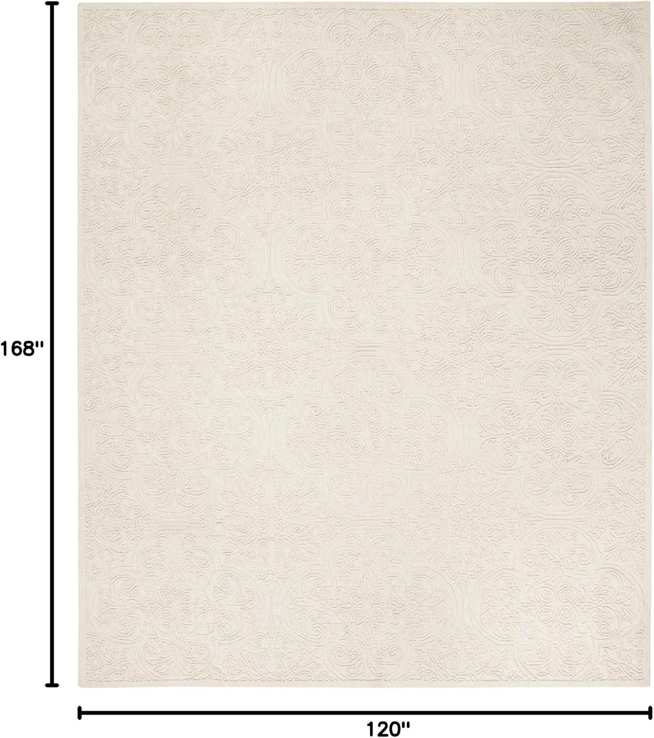 image:imageSAFAVIEH Area Rug 8x10 Trace Collection Large Ivory Handmade Wool Ideal for Living Room Bedroom Office Dining Space TRC101CIvory