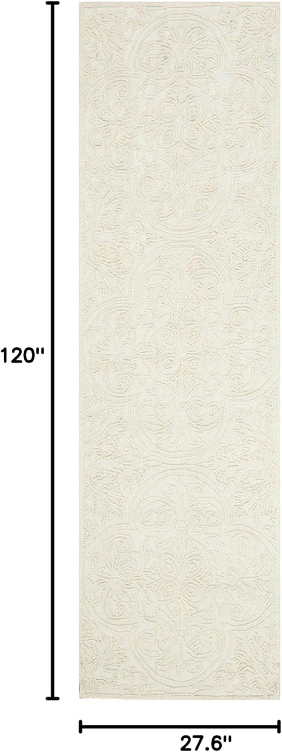 image:imageSAFAVIEH Area Rug 8x10 Trace Collection Large Ivory Handmade Wool Ideal for Living Room Bedroom Office Dining Space TRC101CIvory