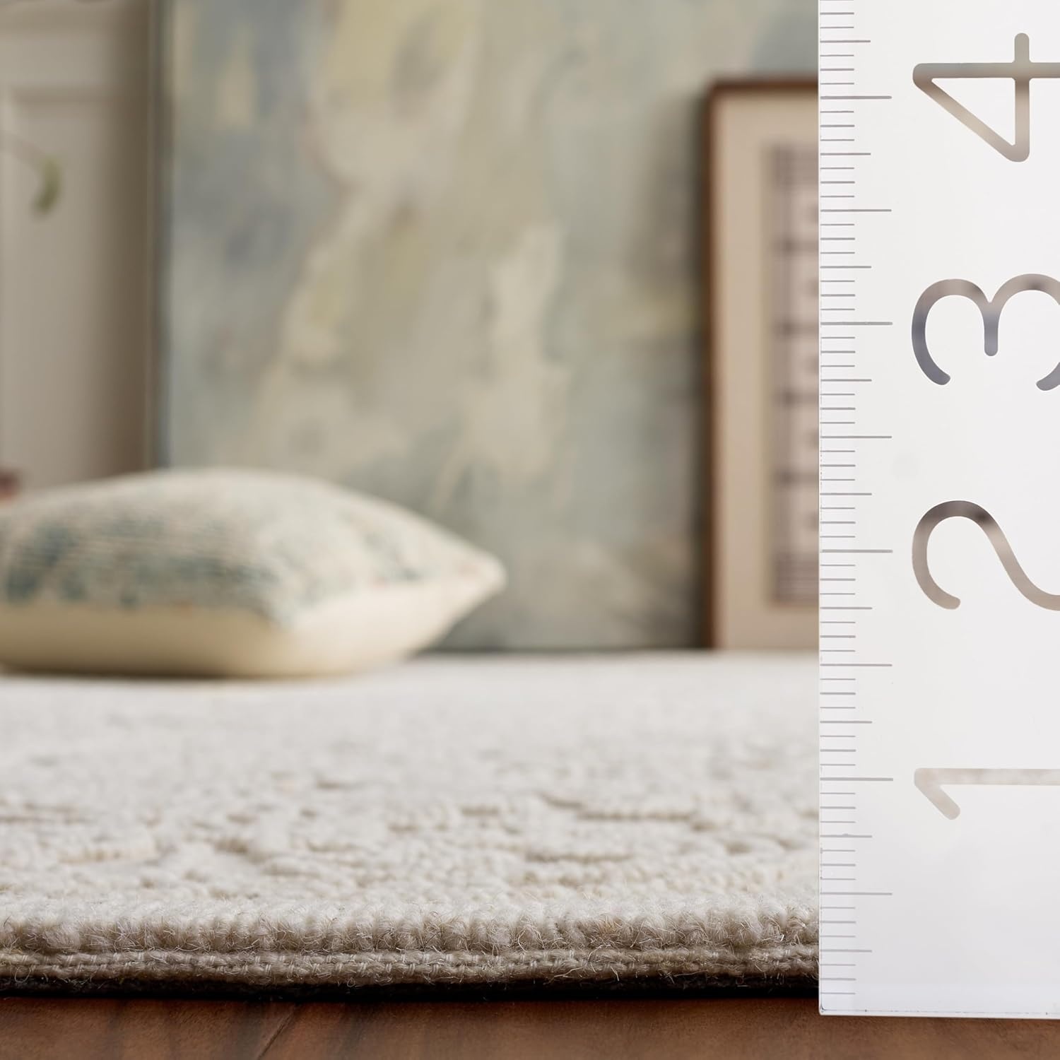 image:imageSAFAVIEH Area Rug 8x10 Trace Collection Large Ivory Handmade Wool Ideal for Living Room Bedroom Office Dining Space TRC101CIvory