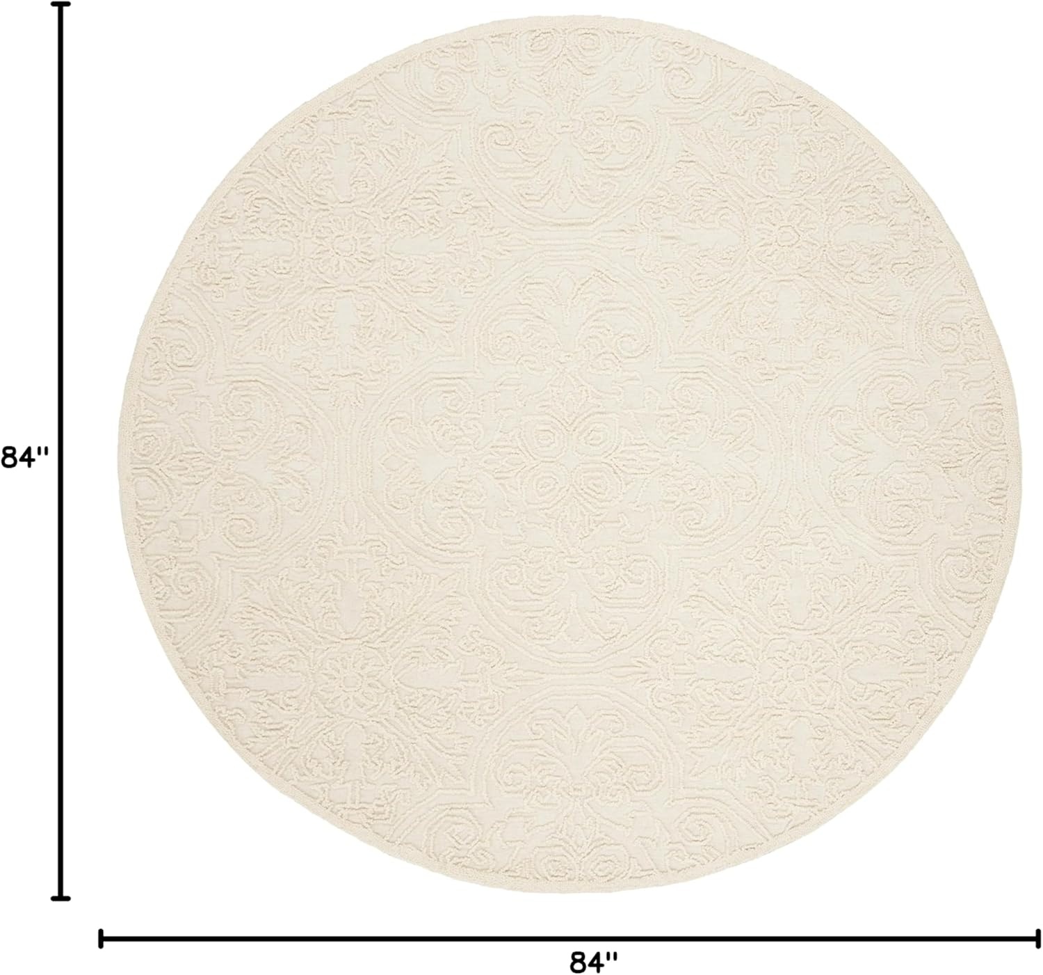 image:imageSAFAVIEH Area Rug 8x10 Trace Collection Large Ivory Handmade Wool Ideal for Living Room Bedroom Office Dining Space TRC101CIvory