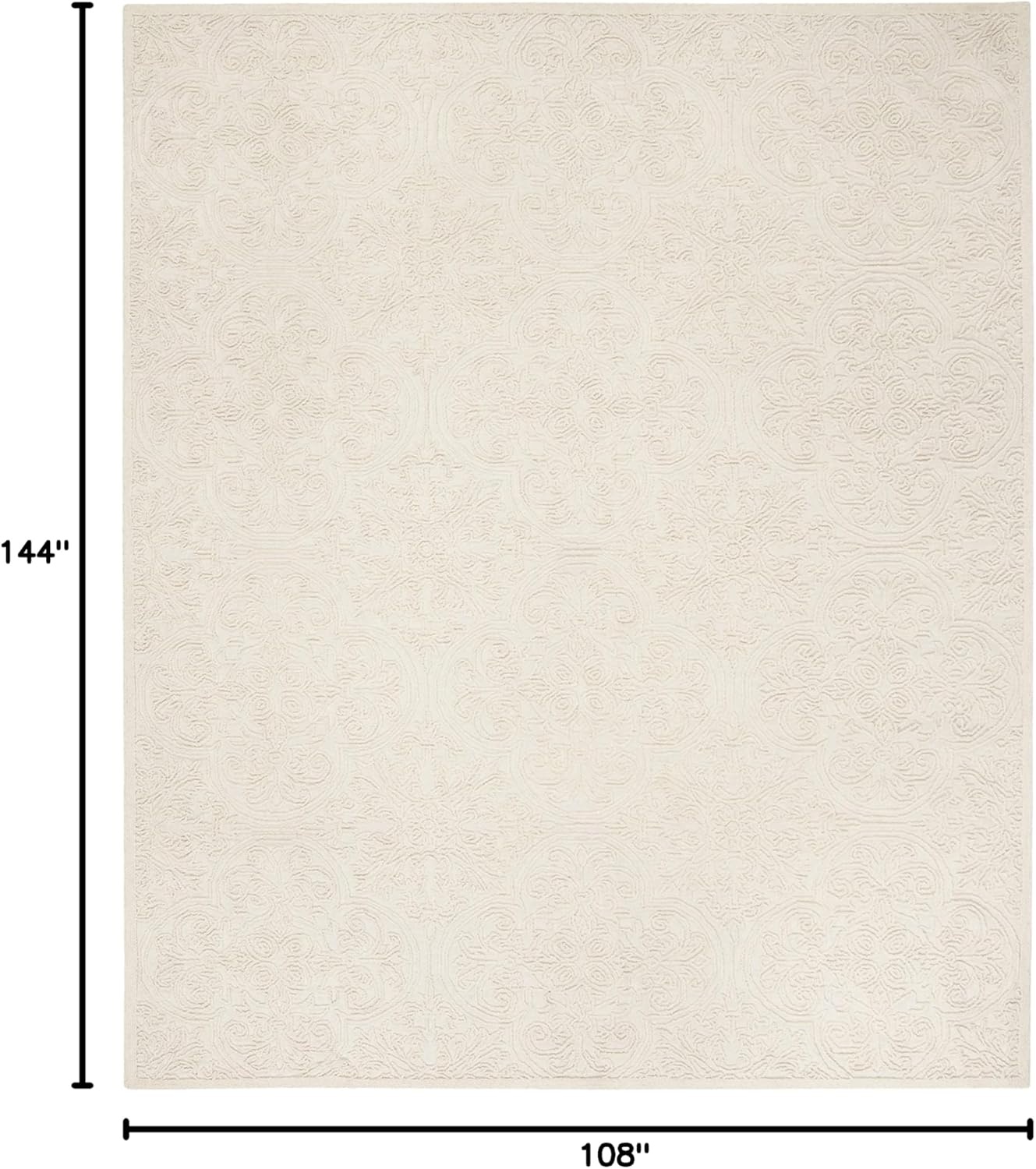 image:imageSAFAVIEH Area Rug 8x10 Trace Collection Large Ivory Handmade Wool Ideal for Living Room Bedroom Office Dining Space TRC101CIvory