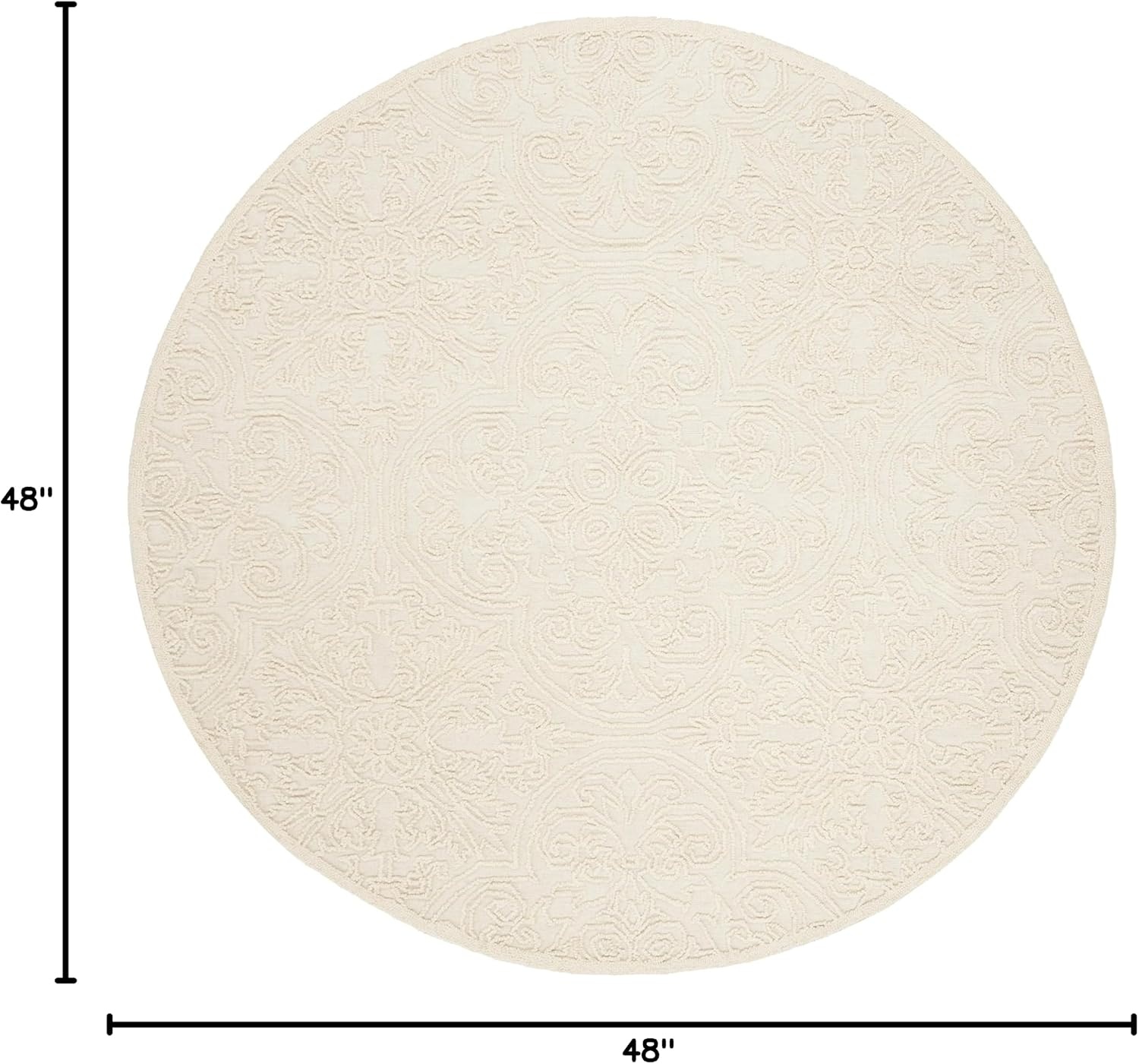 image:imageSAFAVIEH Area Rug 8x10 Trace Collection Large Ivory Handmade Wool Ideal for Living Room Bedroom Office Dining Space TRC101CIvory
