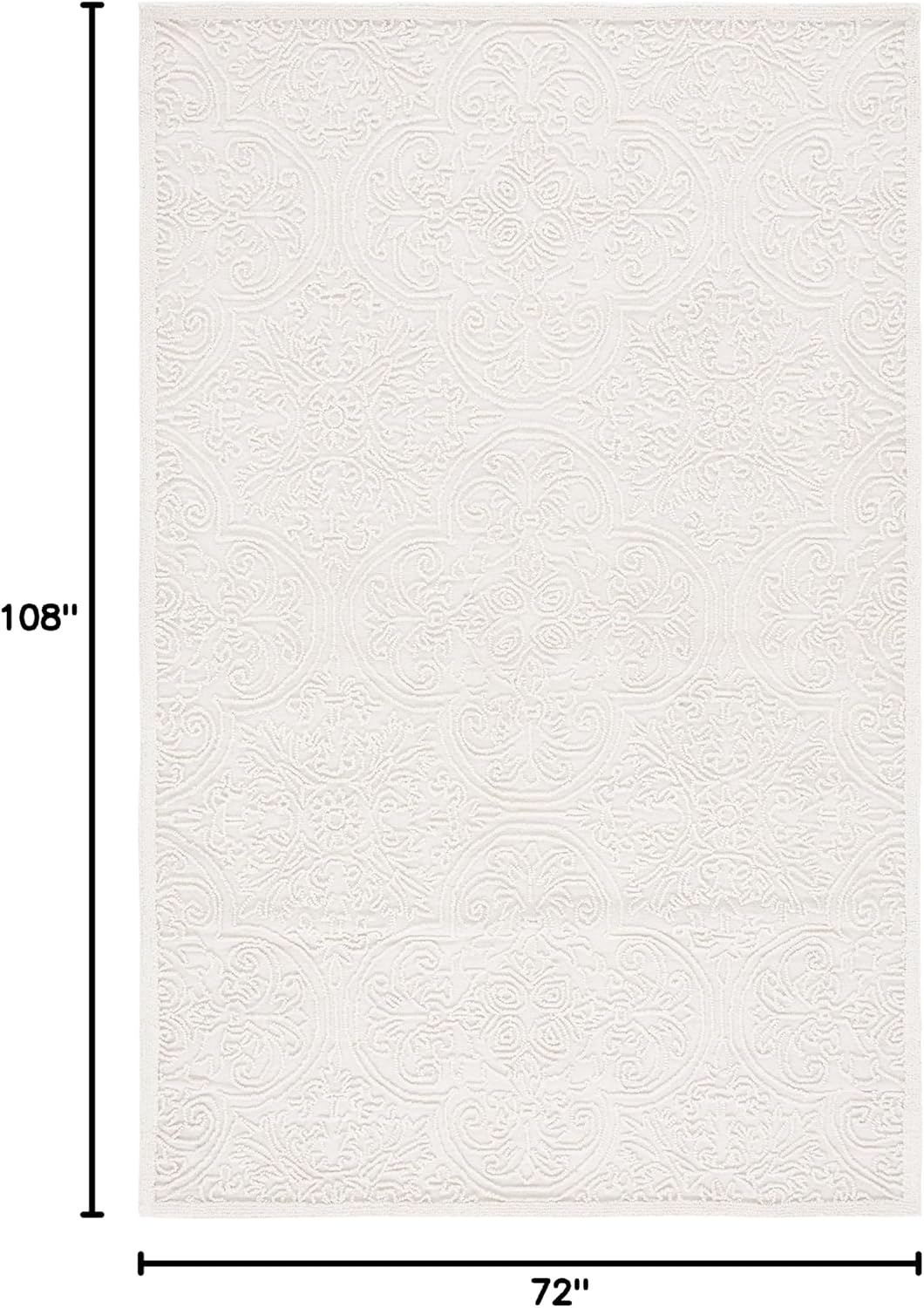 image:imageSAFAVIEH Area Rug 8x10 Trace Collection Large Ivory Handmade Wool Ideal for Living Room Bedroom Office Dining Space TRC101CIvory