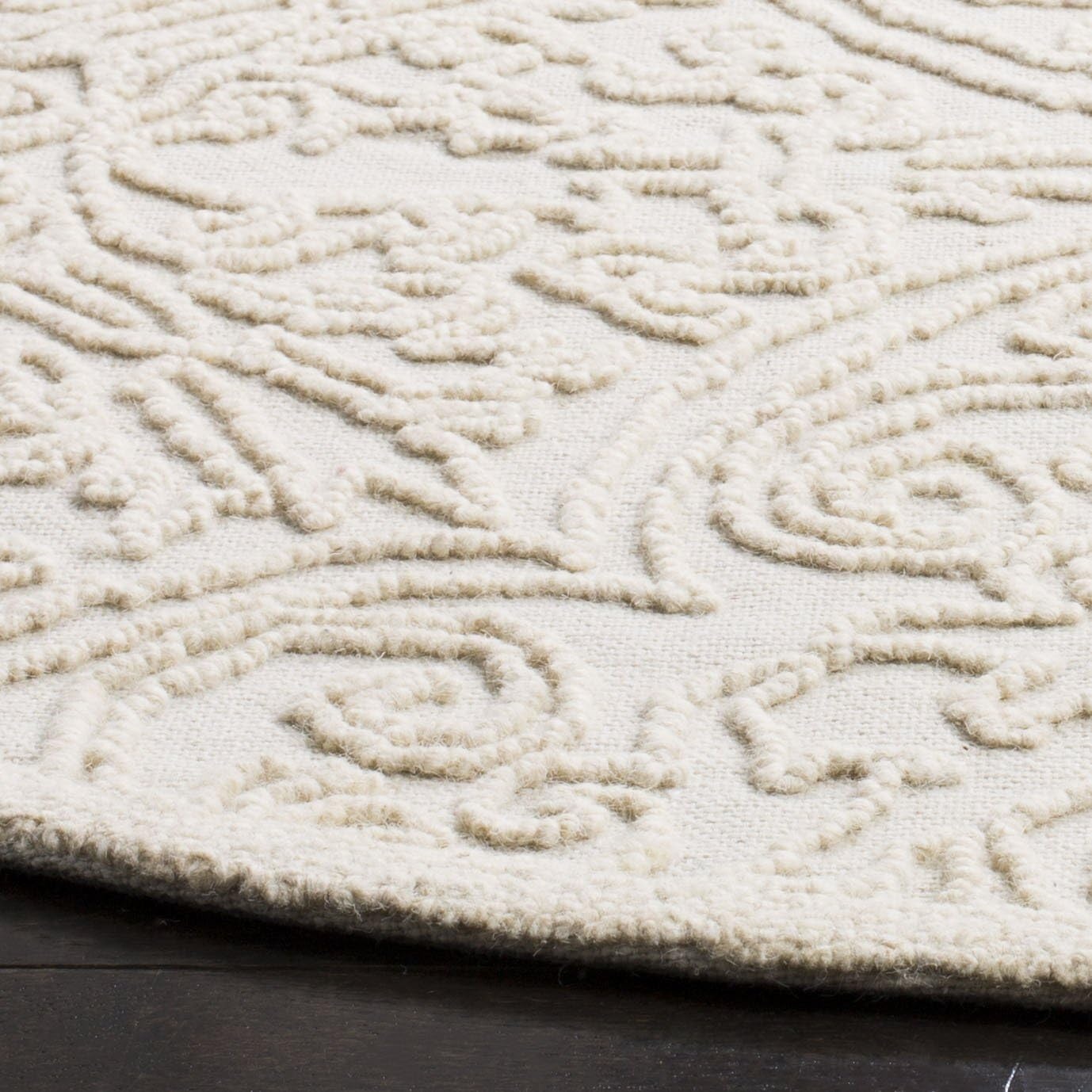 image:imageSAFAVIEH Area Rug 8x10 Trace Collection Large Ivory Handmade Wool Ideal for Living Room Bedroom Office Dining Space TRC101CIvory