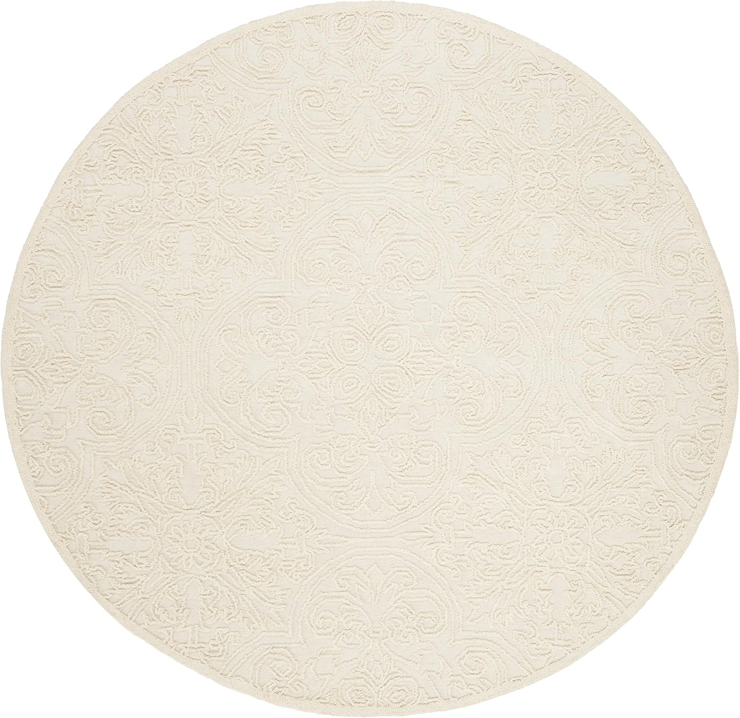 image:imageSAFAVIEH Area Rug 8x10 Trace Collection Large Ivory Handmade Wool Ideal for Living Room Bedroom Office Dining Space TRC101CIvory
