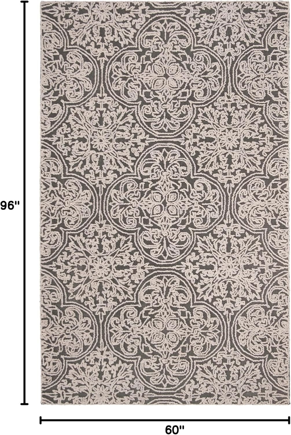 image:imageSAFAVIEH Area Rug 8x10 Trace Collection Large Ivory Handmade Wool Ideal for Living Room Bedroom Office Dining Space TRC101CIvory