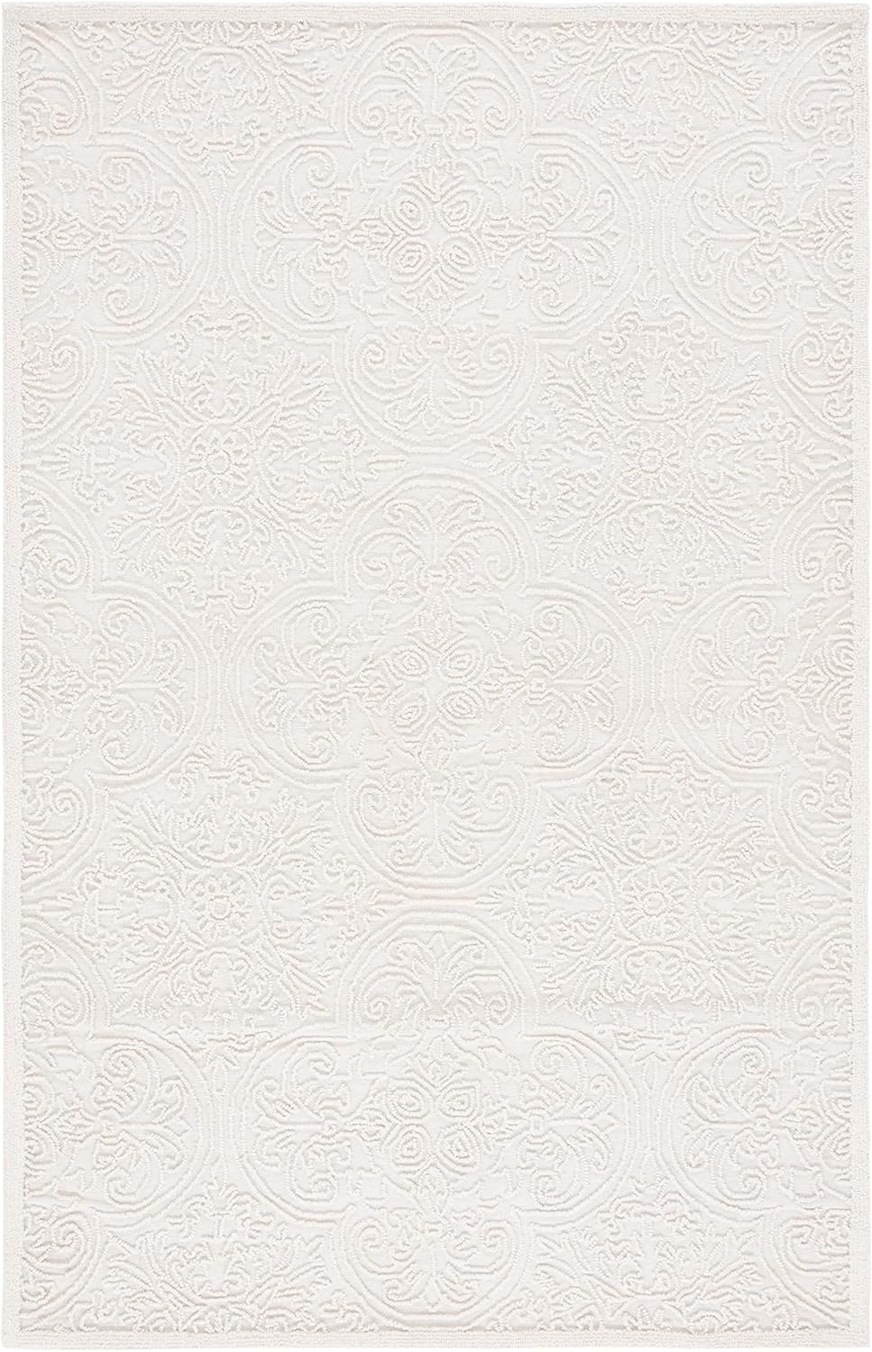 image:imageSAFAVIEH Area Rug 8x10 Trace Collection Large Ivory Handmade Wool Ideal for Living Room Bedroom Office Dining Space TRC101CIvory