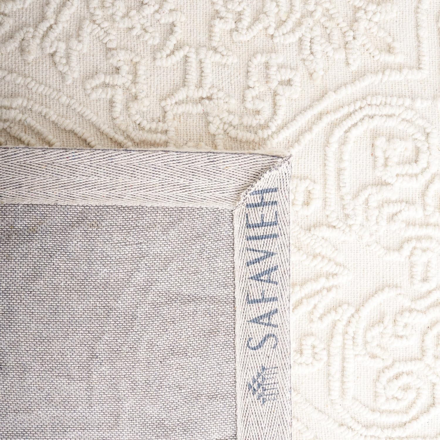 image:imageSAFAVIEH Area Rug 8x10 Trace Collection Large Ivory Handmade Wool Ideal for Living Room Bedroom Office Dining Space TRC101CIvory