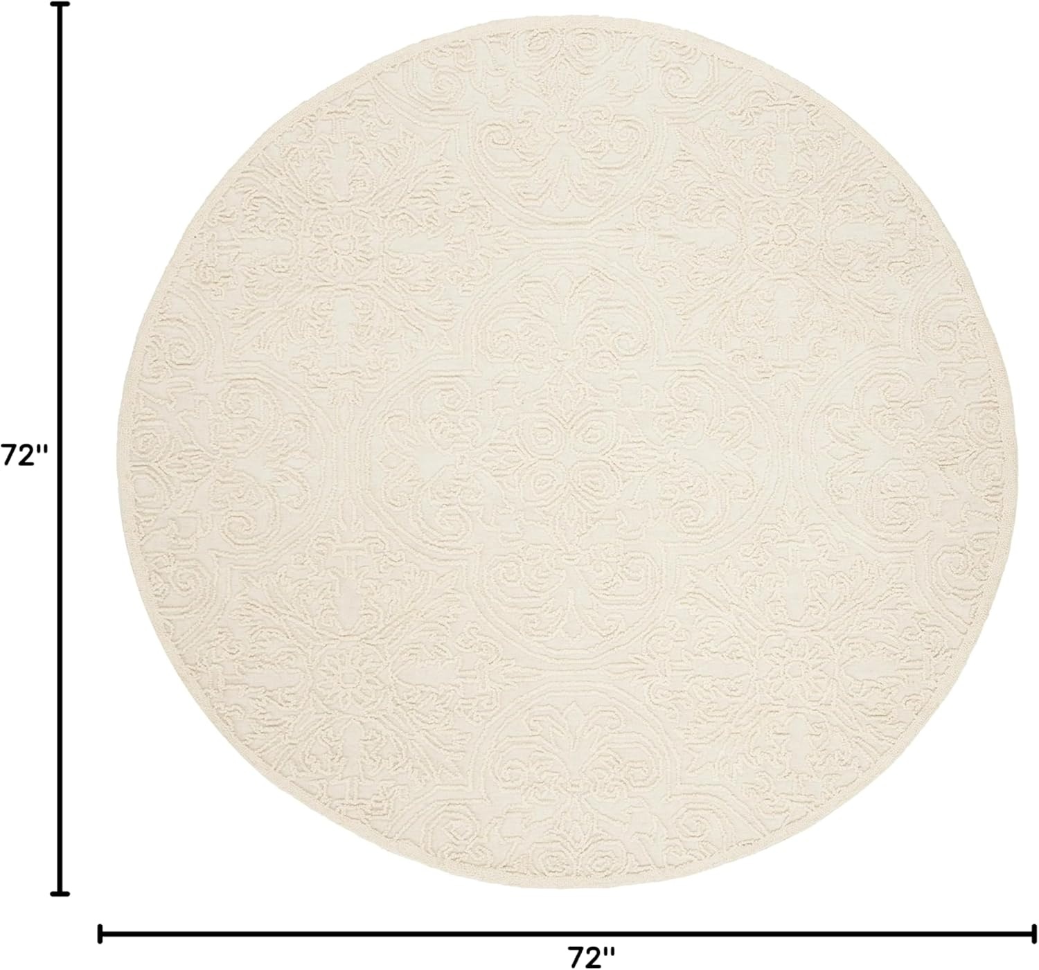 image:imageSAFAVIEH Area Rug 8x10 Trace Collection Large Ivory Handmade Wool Ideal for Living Room Bedroom Office Dining Space TRC101CIvory