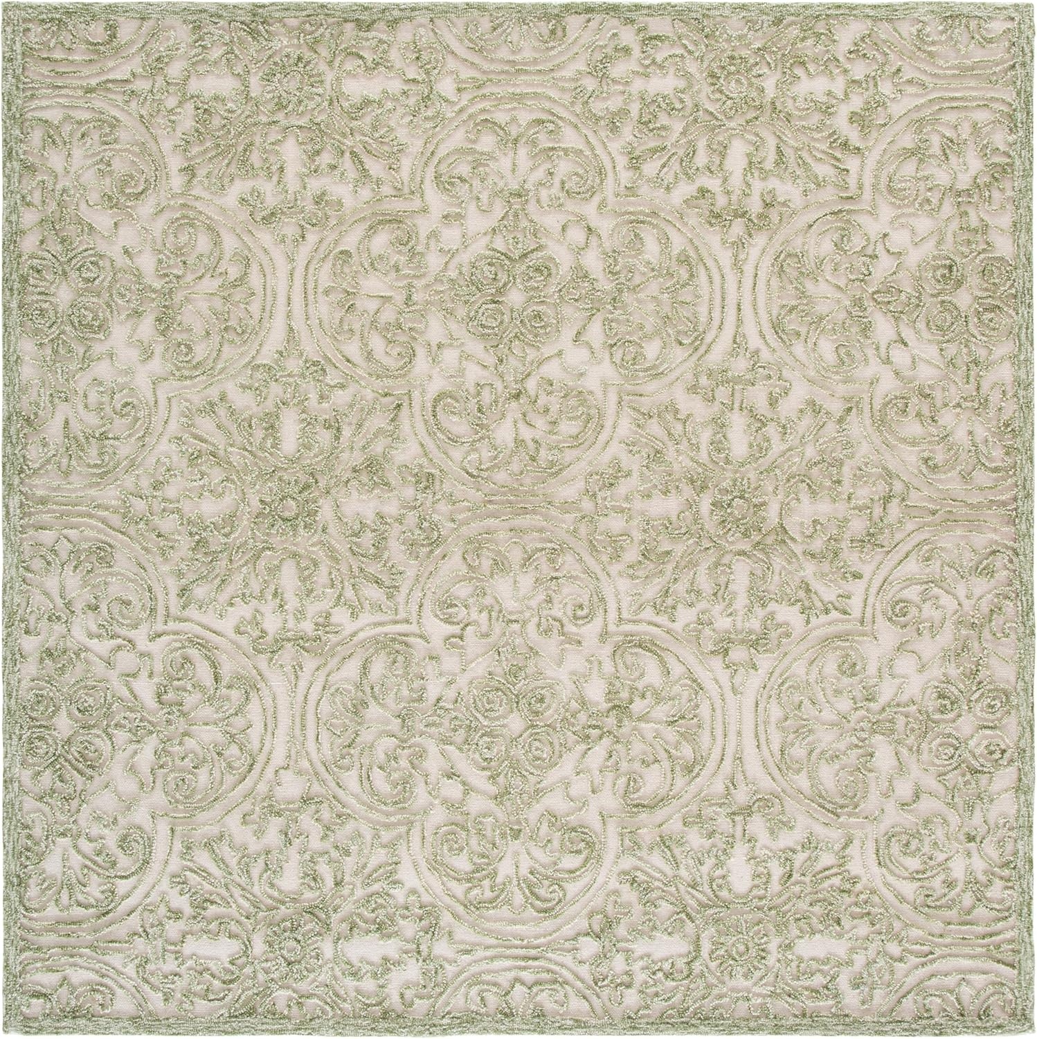 image:imageSAFAVIEH Area Rug 8x10 Trace Collection Large Ivory Handmade Wool Ideal for Living Room Bedroom Office Dining Space TRC101CIvoryGreen