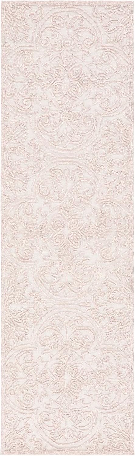 image:imageSAFAVIEH Area Rug 8x10 Trace Collection Large Ivory Handmade Wool Ideal for Living Room Bedroom Office Dining Space TRC101CIvoryPink