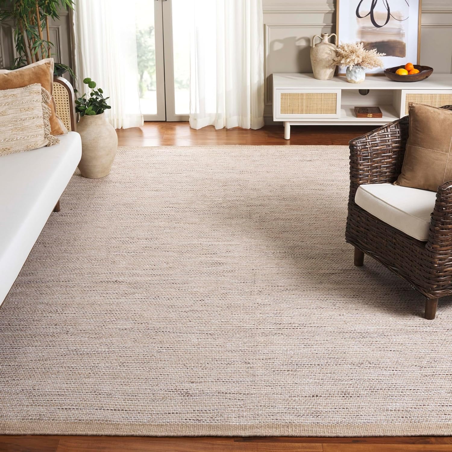 image:imageSAFAVIEH Area Rug 8x10 Vermont Collection Large Ivory Handmade Wool Ideal for Living Room Bedroom Office Dining Space VRM807ABeigeIvory