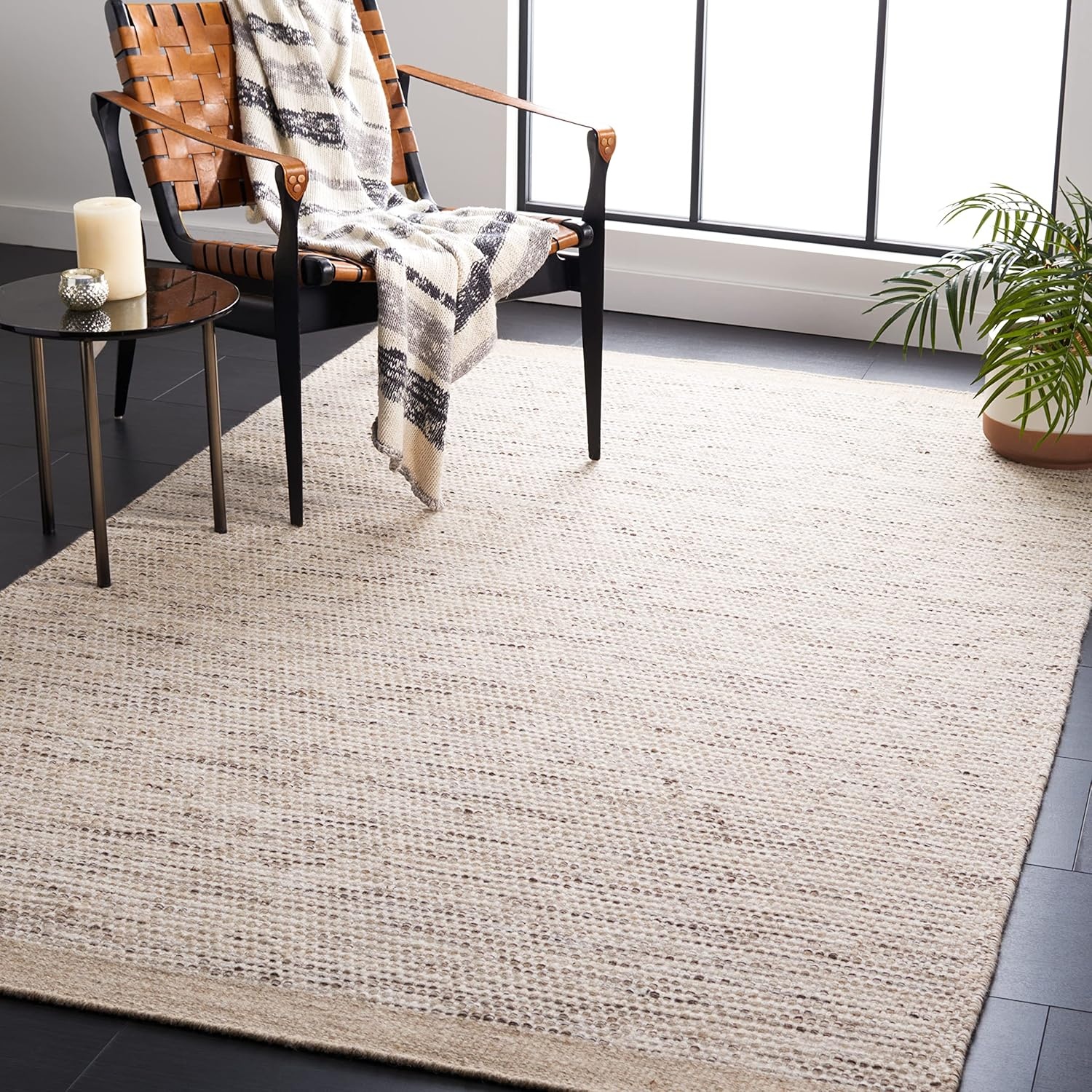image:imageSAFAVIEH Area Rug 8x10 Vermont Collection Large Ivory Handmade Wool Ideal for Living Room Bedroom Office Dining Space VRM807ABeigeIvory