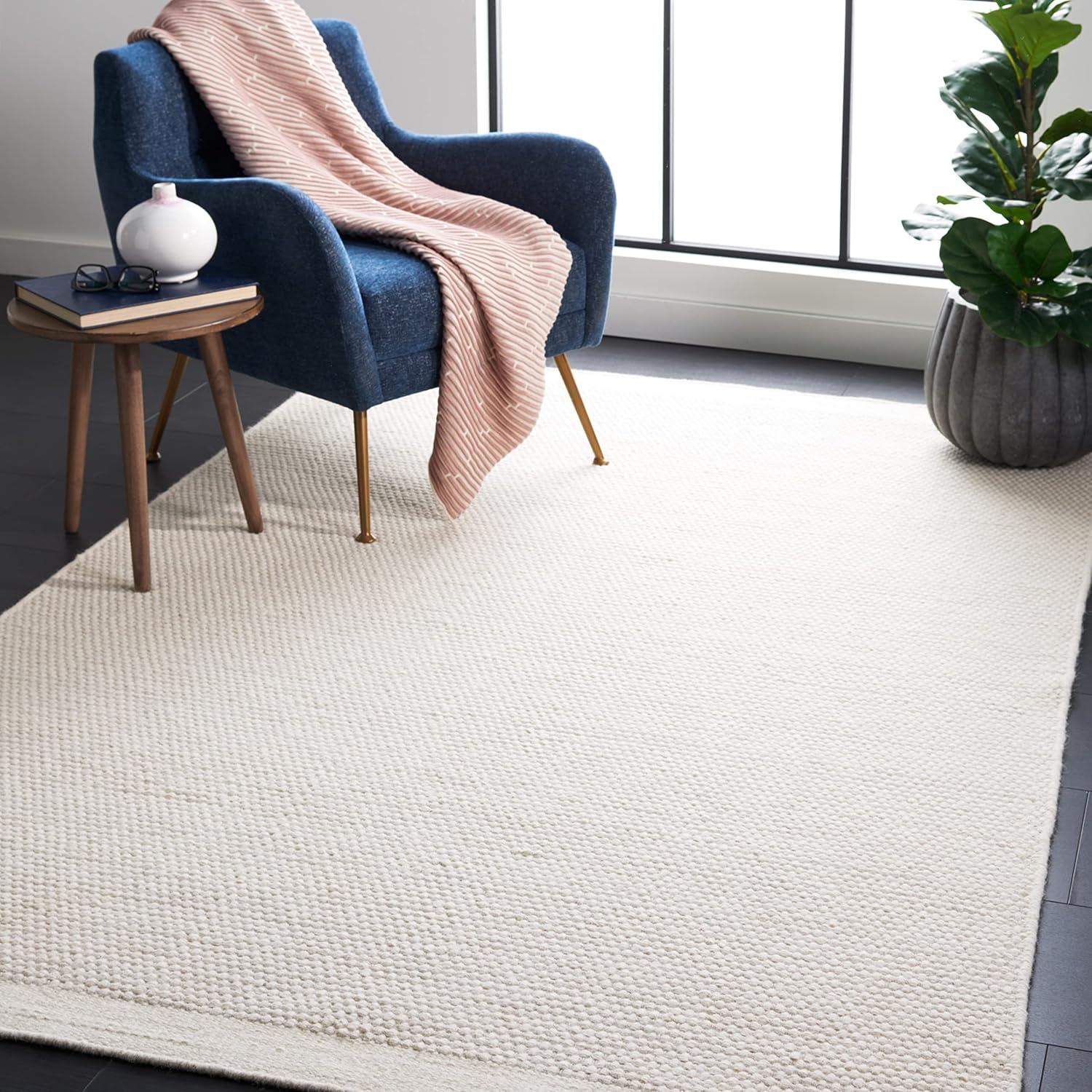 image:imageSAFAVIEH Area Rug 8x10 Vermont Collection Large Ivory Handmade Wool Ideal for Living Room Bedroom Office Dining Space VRM807AIvory