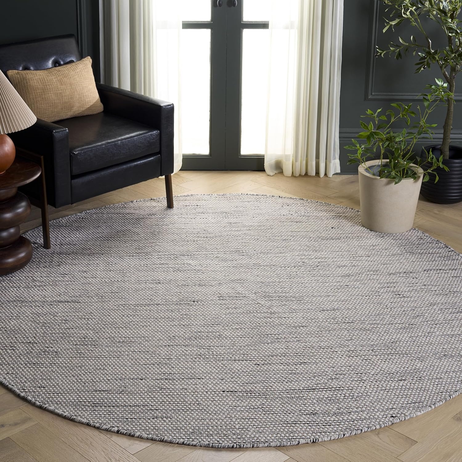 image:imageSAFAVIEH Area Rug 8x10 Vermont Collection Large Ivory Handmade Wool Ideal for Living Room Bedroom Office Dining Space VRM807AIvoryBlack