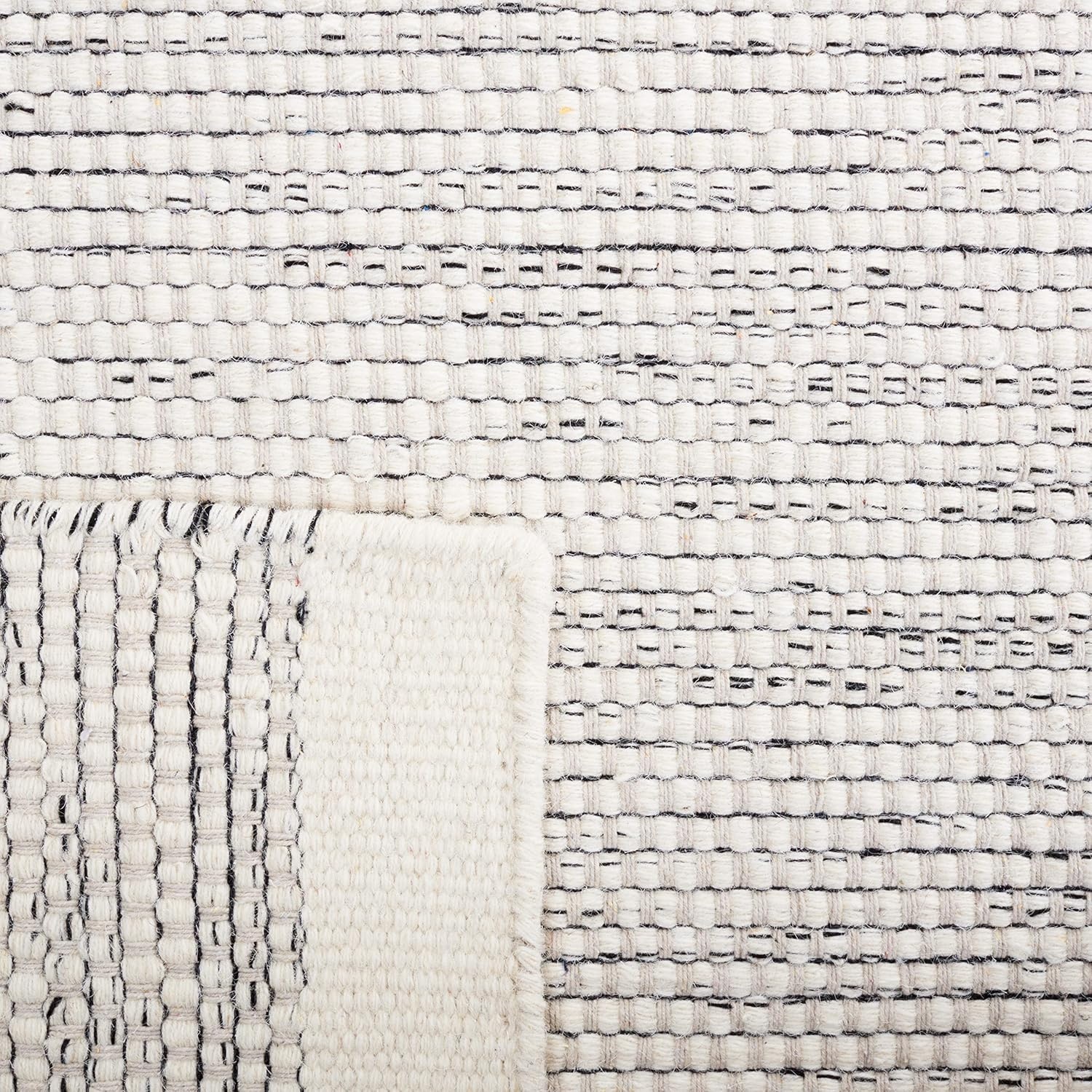 image:imageSAFAVIEH Area Rug 8x10 Vermont Collection Large Ivory Handmade Wool Ideal for Living Room Bedroom Office Dining Space VRM807AIvoryBlack
