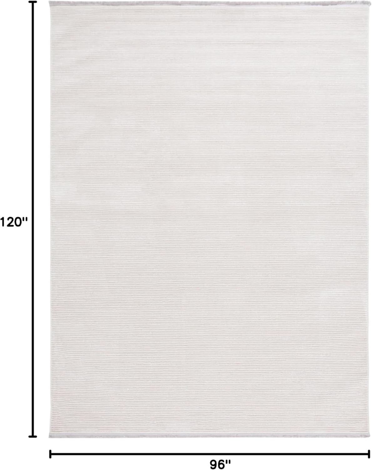 image:imageSAFAVIEH Area Rug 8x10 Whisper Collection Large Ivory amp Ivory Stripe Design NonShedding amp Easy Cleaning Ideal for Living Room Bedroom Office Dining Space WHS565AIvory